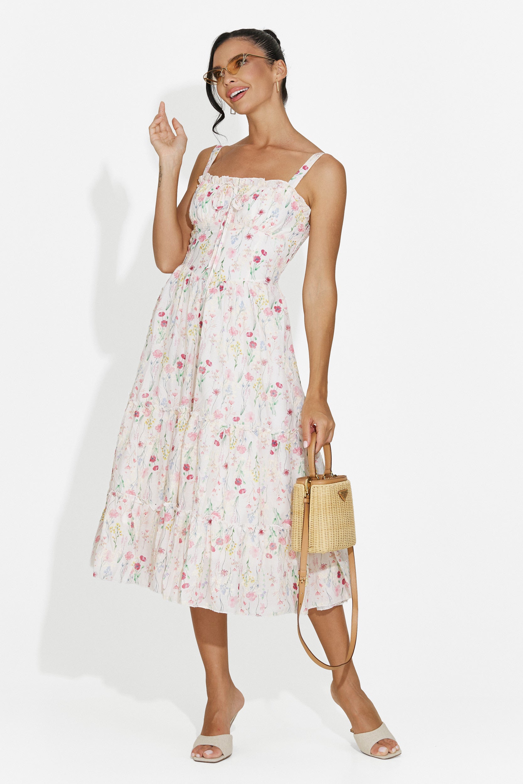 Midi pink women's dress Alisa Bogas