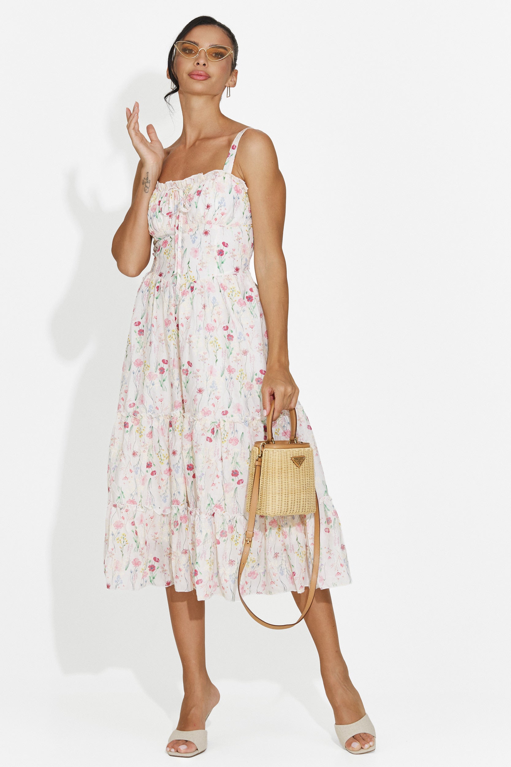 Midi pink women's dress Alisa Bogas