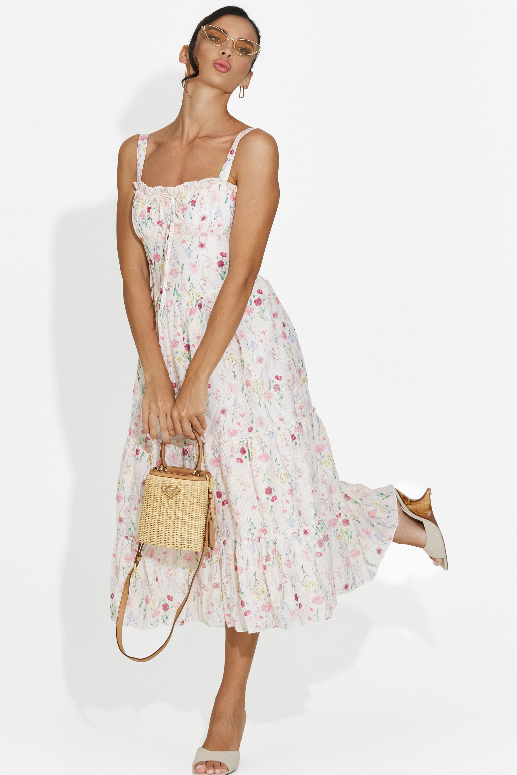 Midi pink women's dress Alisa Bogas