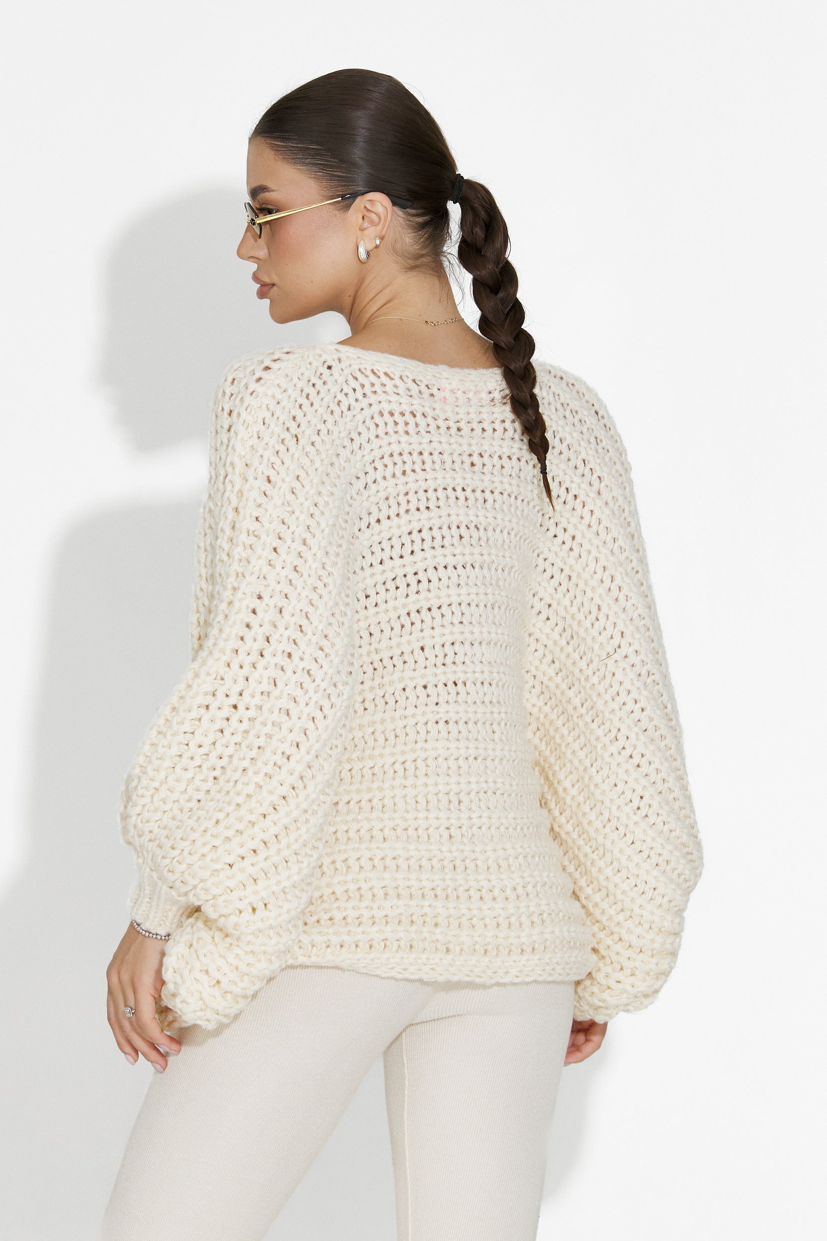 Casual beige women's sweater Raviana Bogas