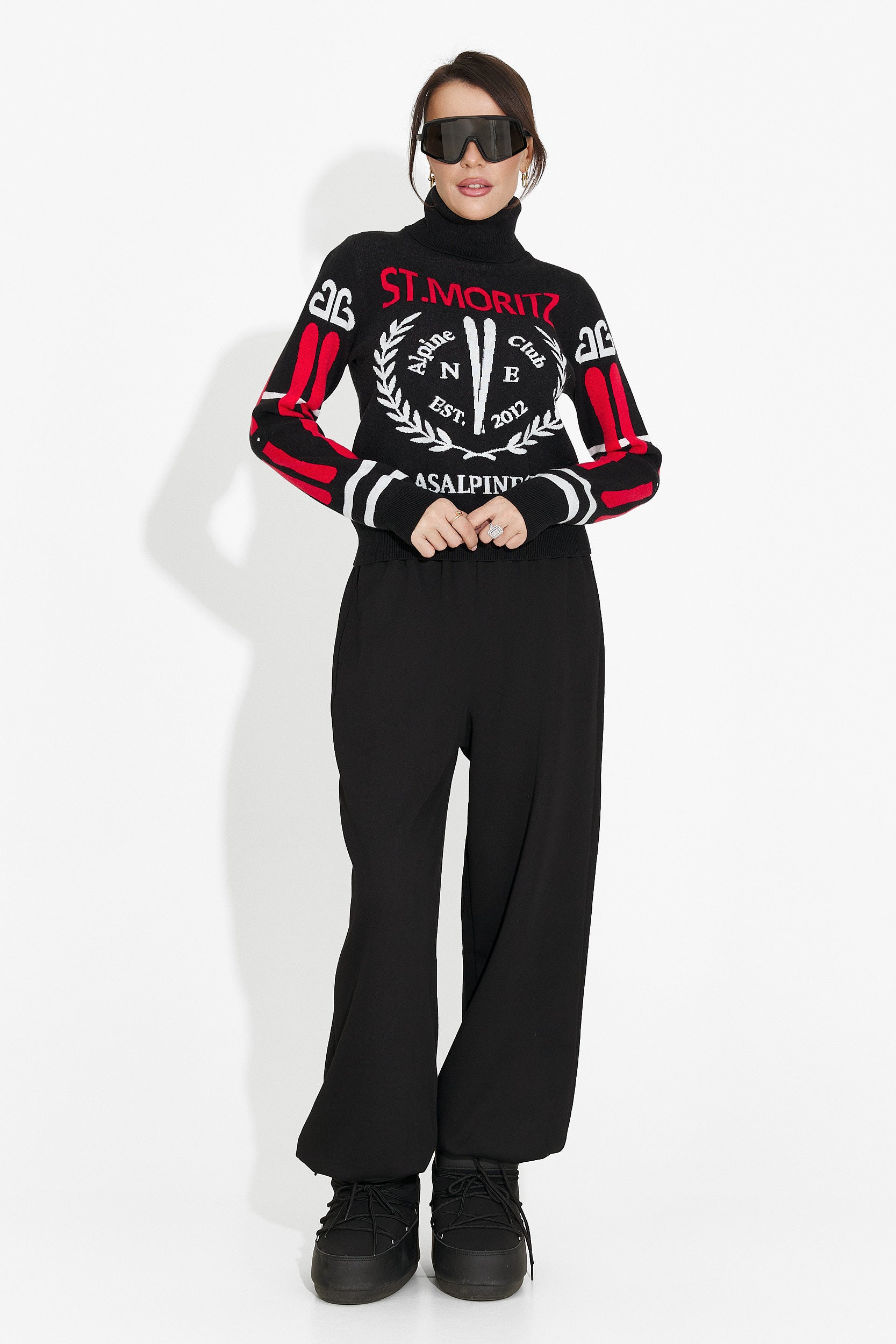 Maglione donna casual nero Fabina Bogas