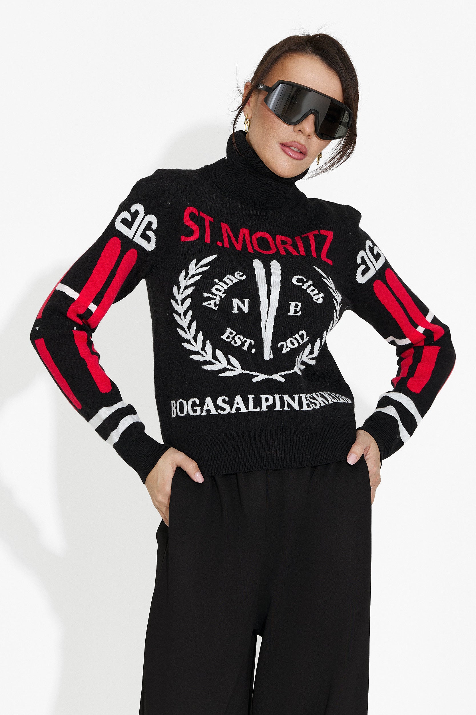 Maglione donna casual nero Fabina Bogas