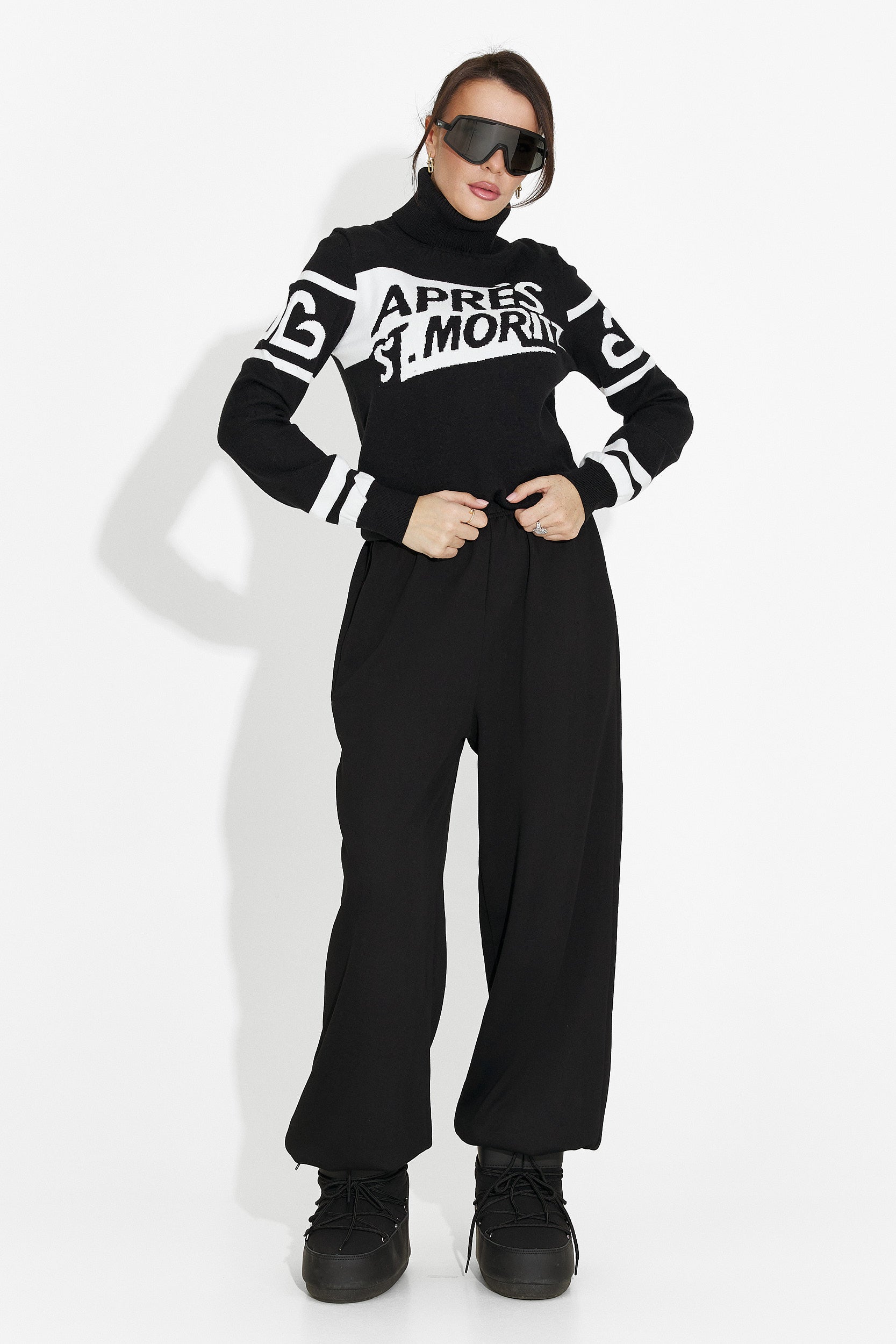 Maglione donna casual nero Nelora Bogas