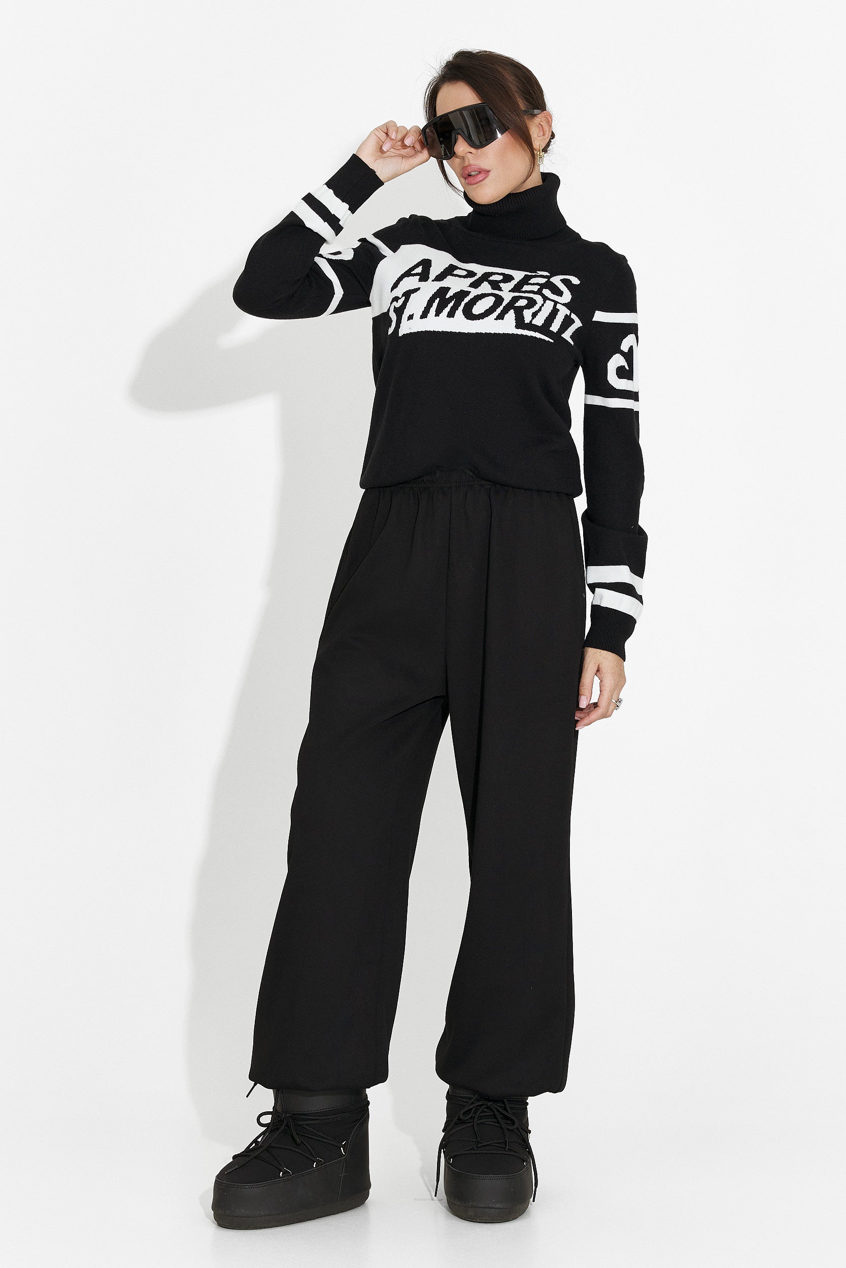 Maglione donna casual nero Nelora Bogas