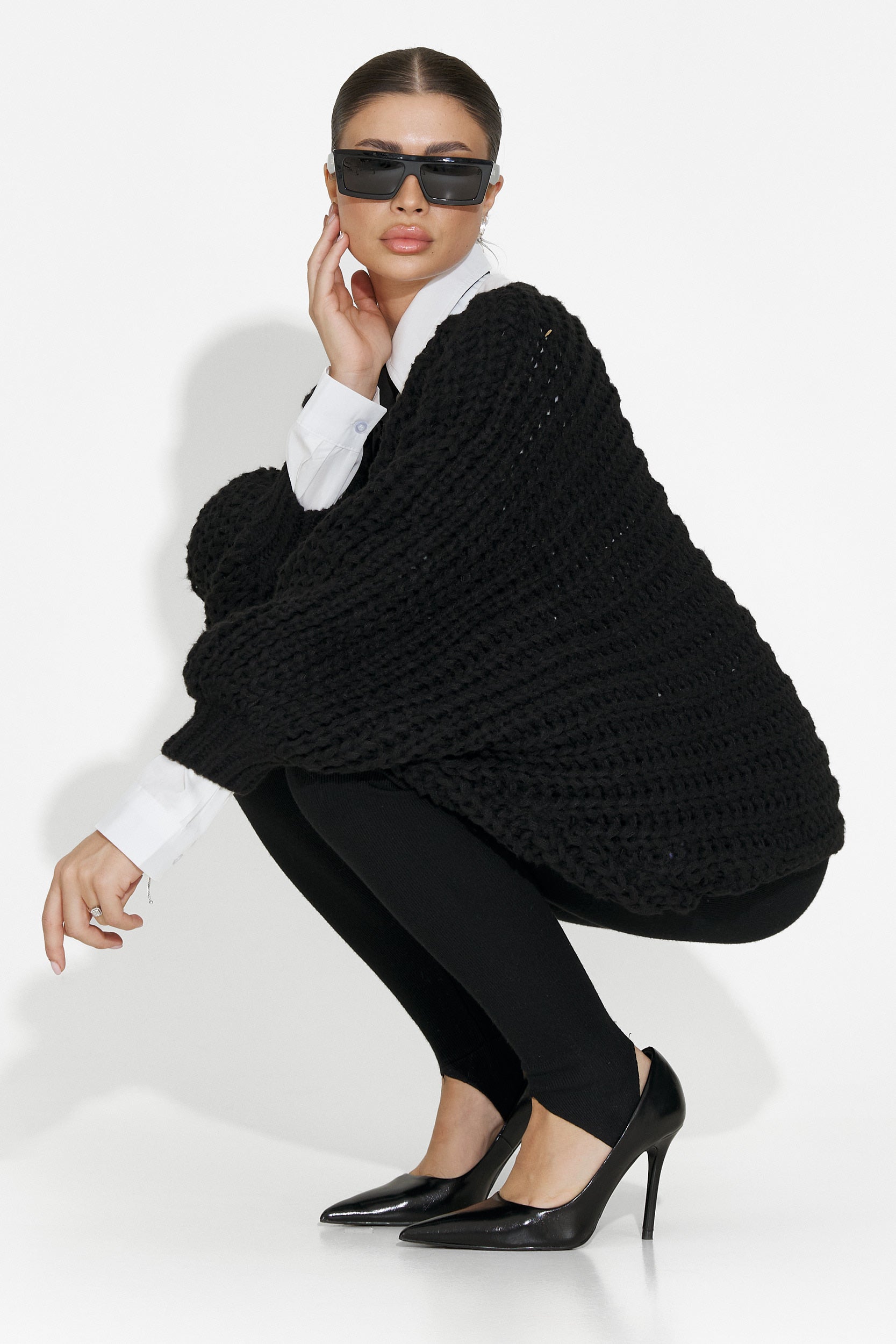 Sweter damski casual czarny Raviana Bogas