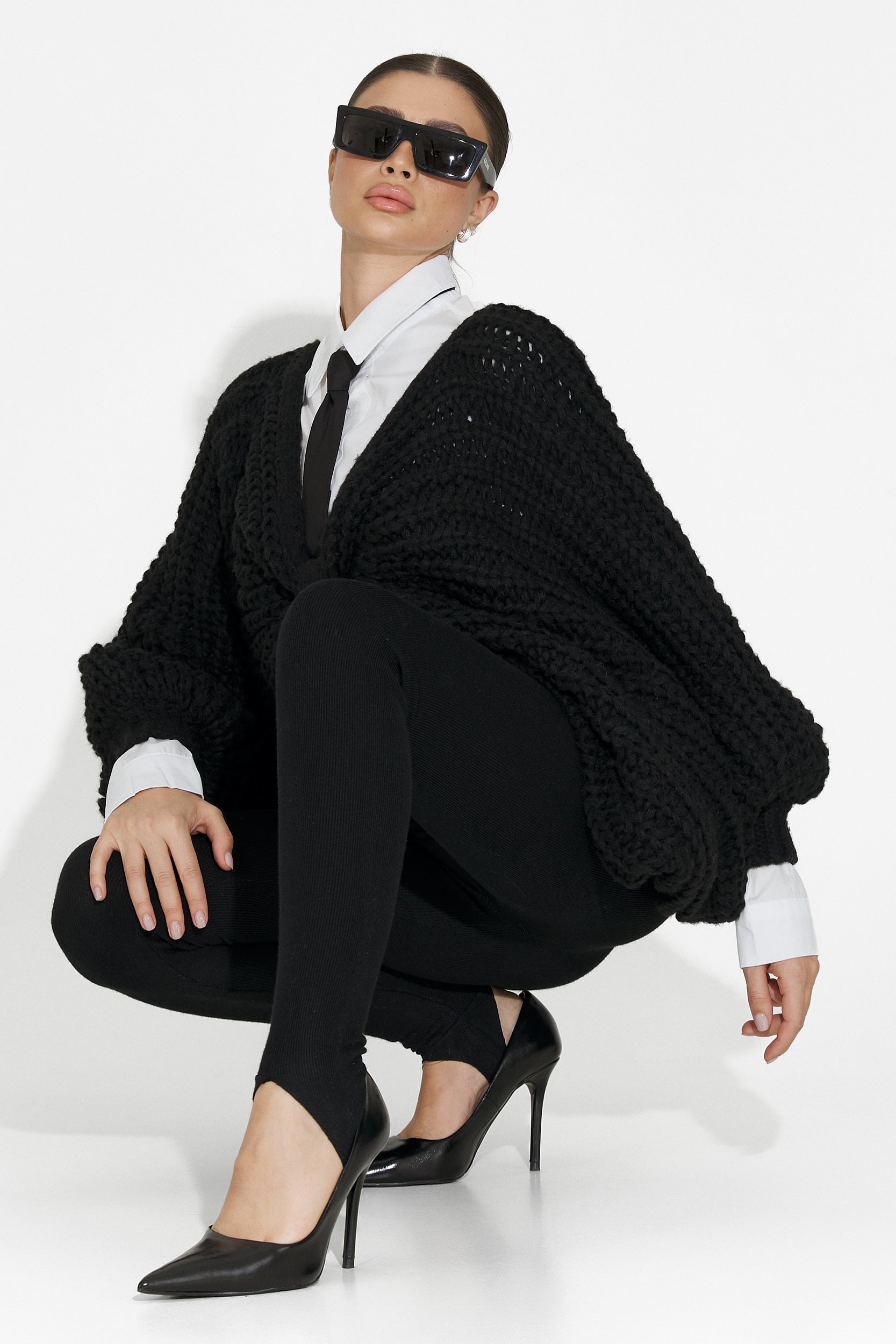 Sweter damski casual czarny Raviana Bogas