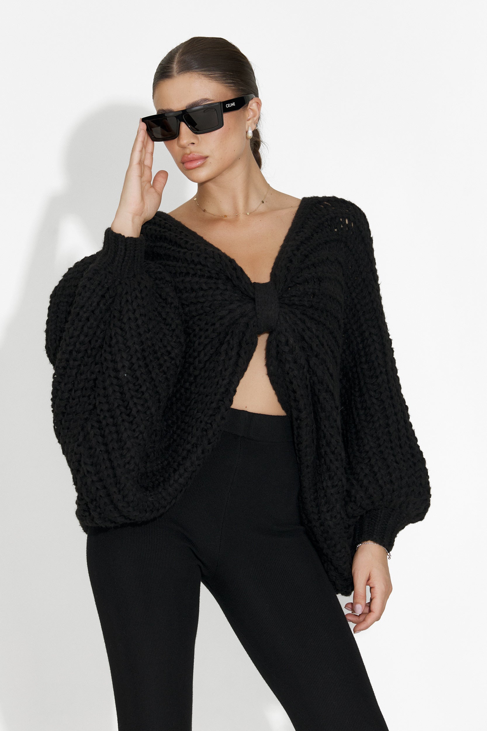 Raviana Bogas Casual Black Sweater for Women