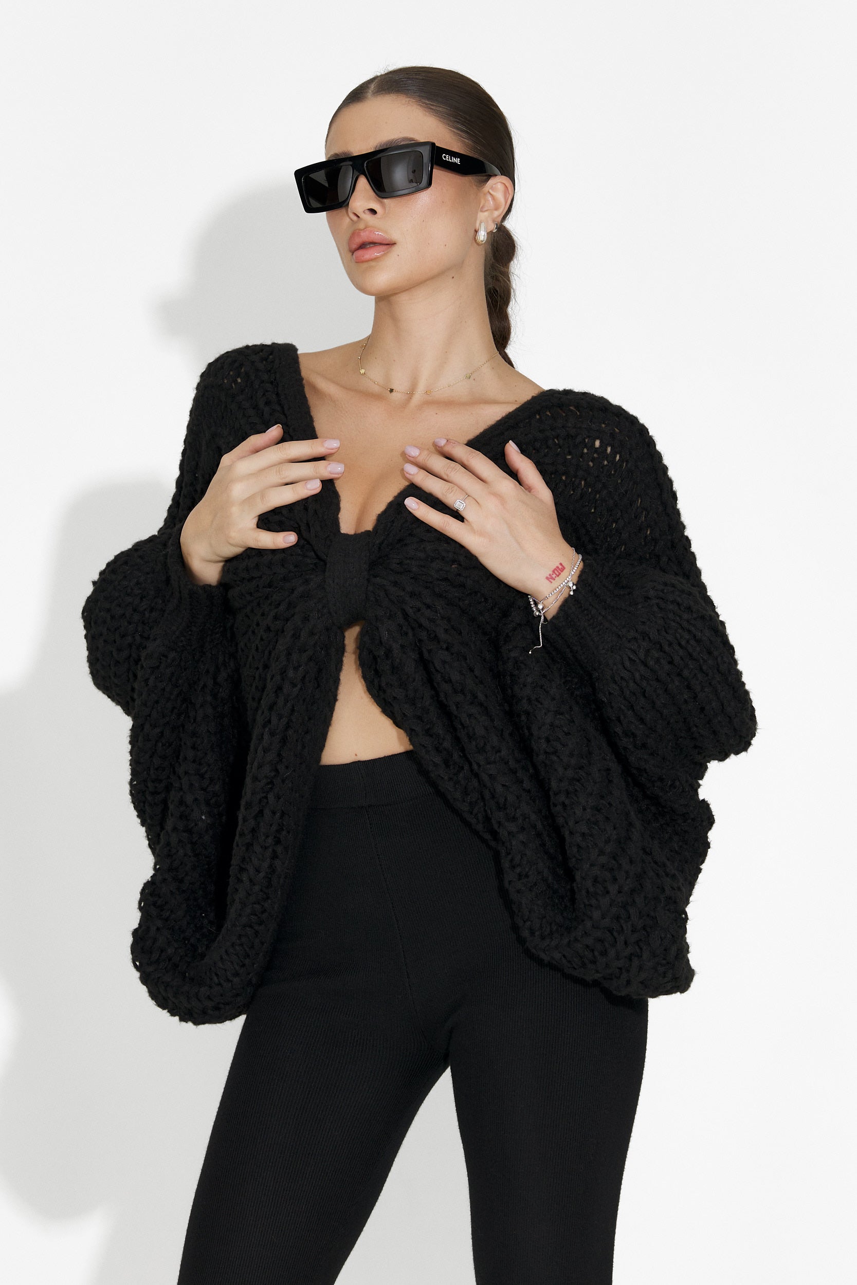 Sweter damski casual czarny Raviana Bogas