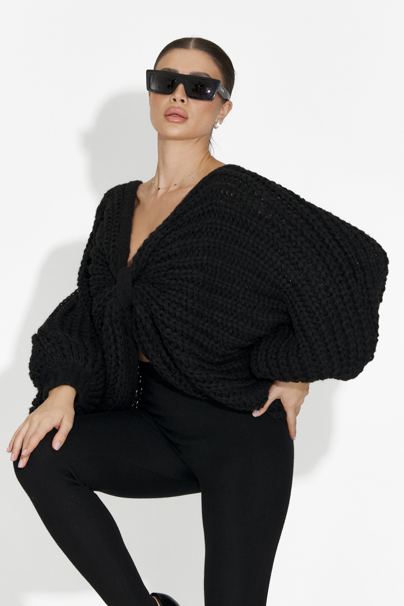 Sweter damski casual czarny Raviana Bogas