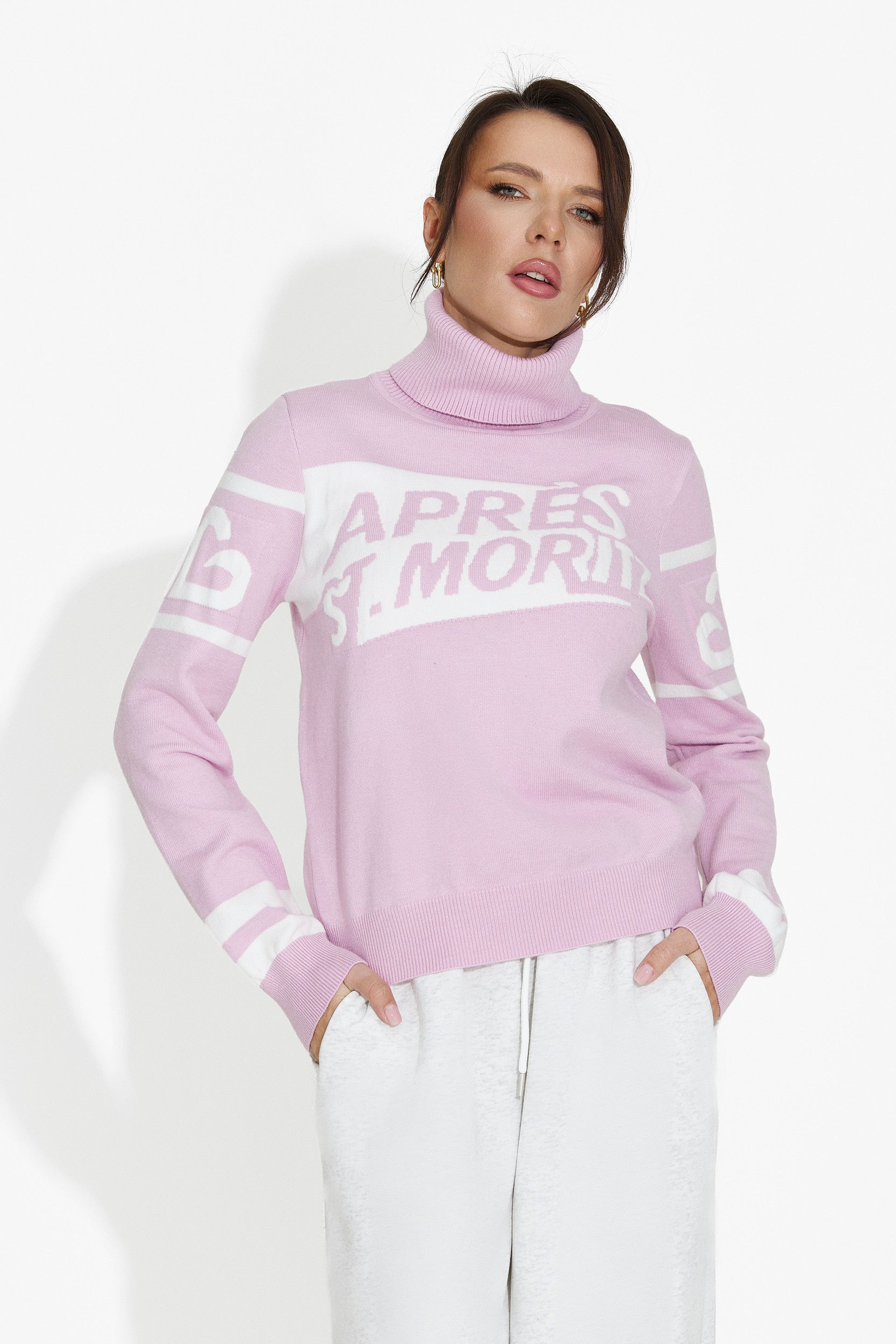 Różowy sweter damski casual Nelora Bogas