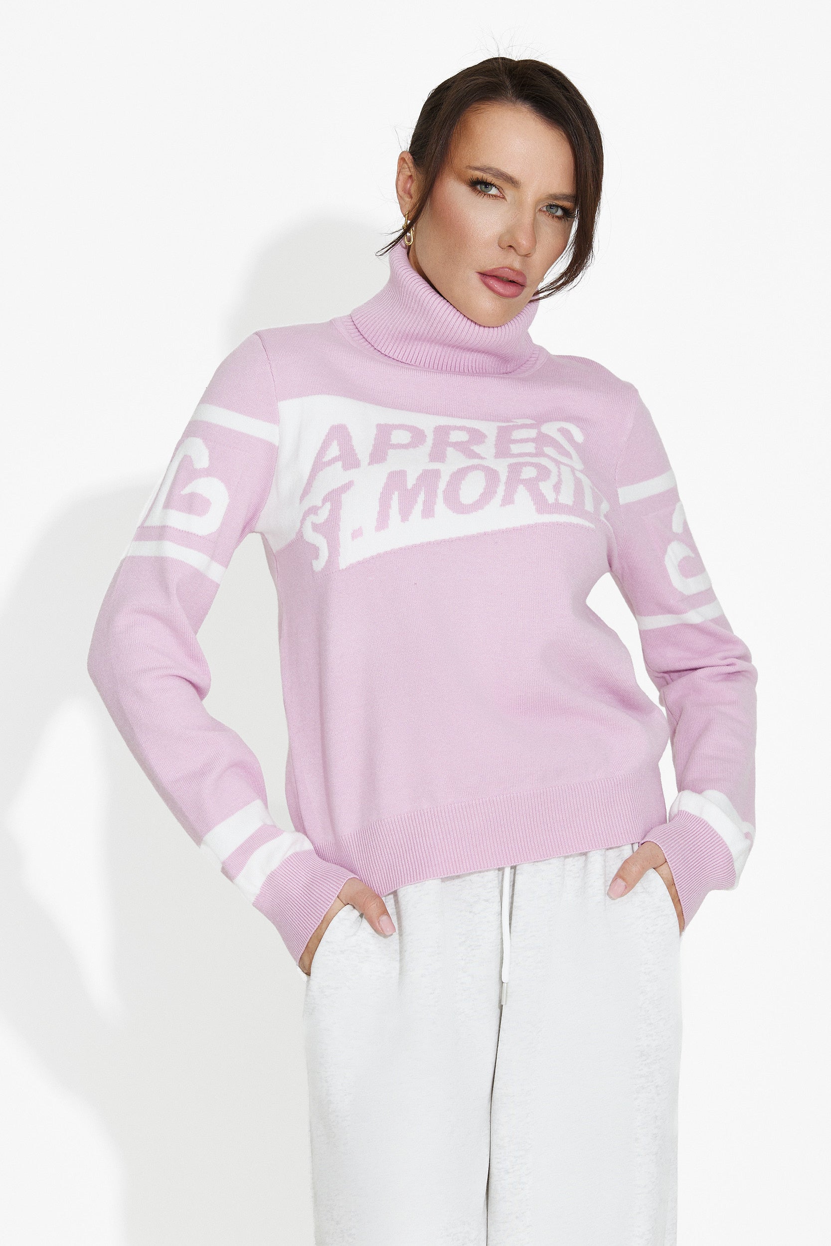 Różowy sweter damski casual Nelora Bogas