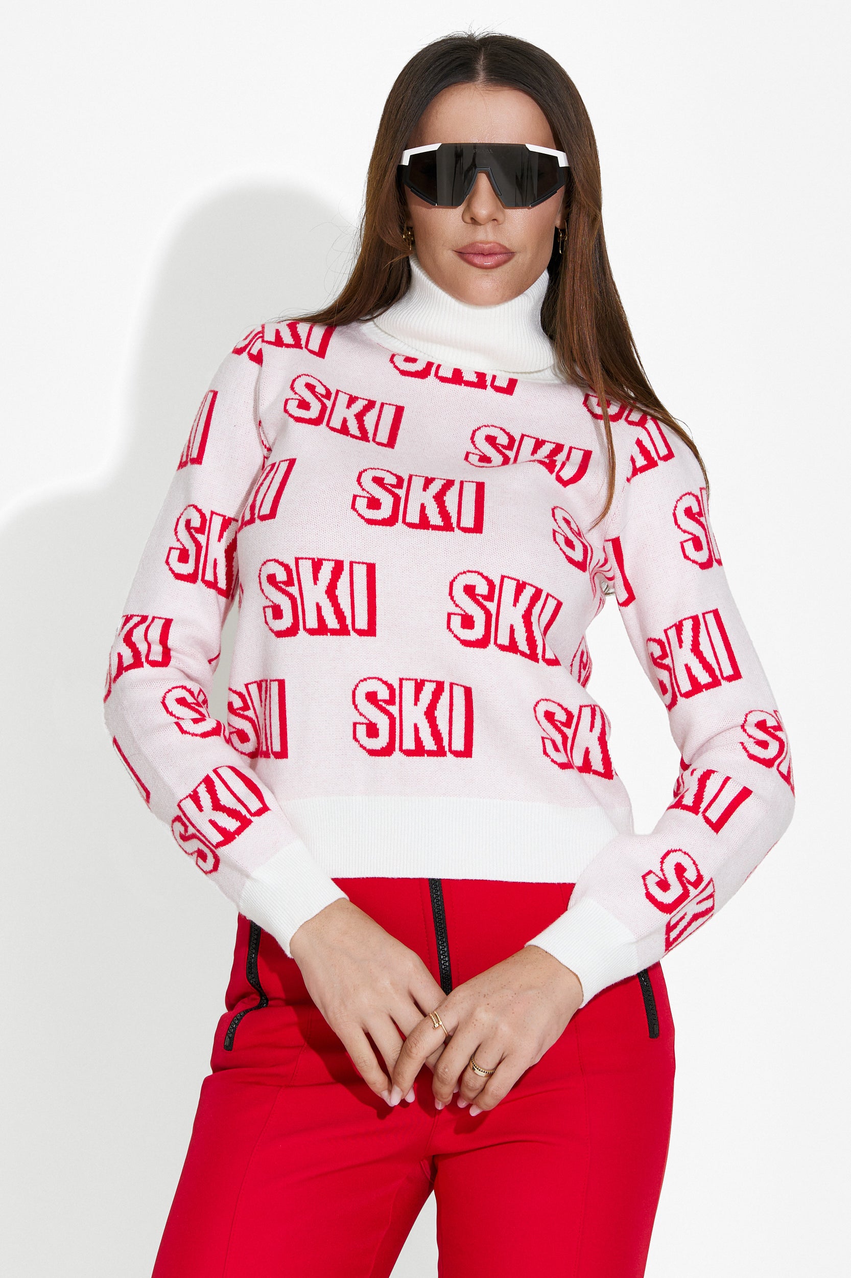 Pullover da sci donna bianco Caresia Bogas