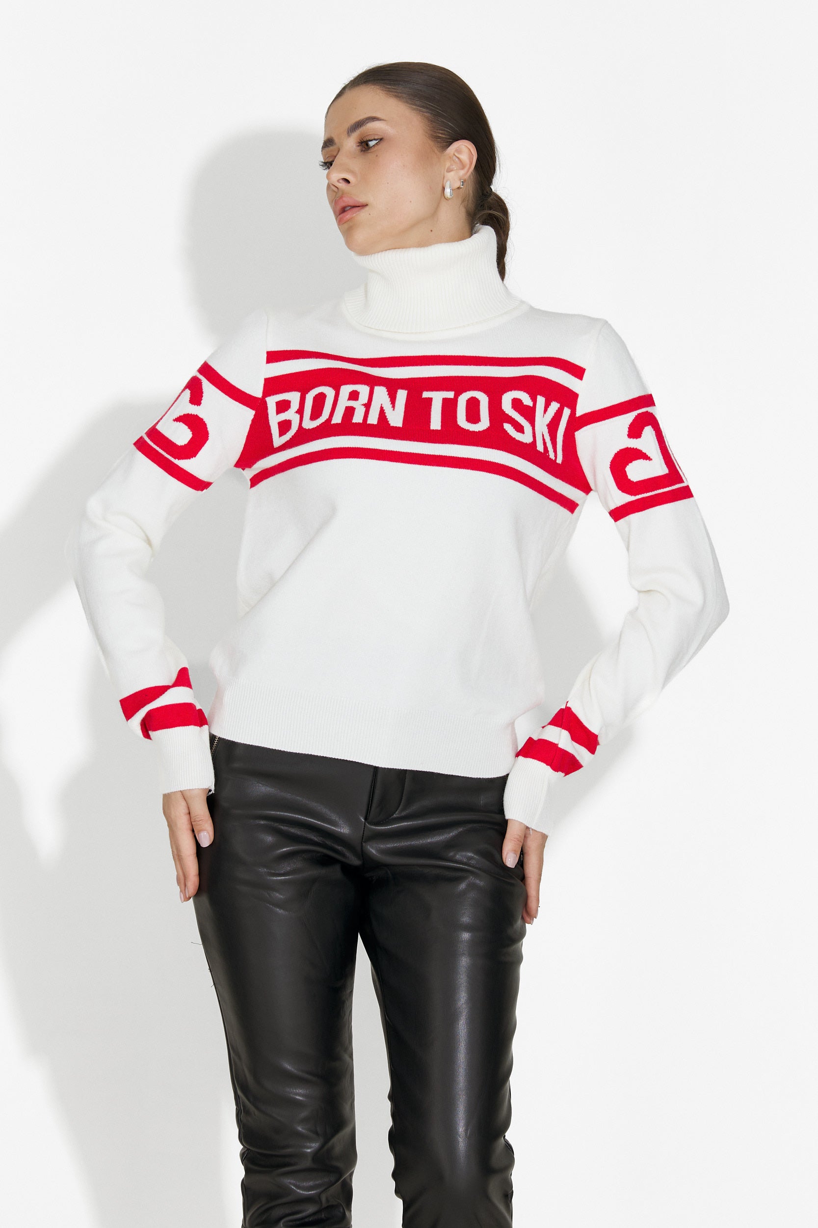 Sweter narciarski damski biały Zaleris Bogas