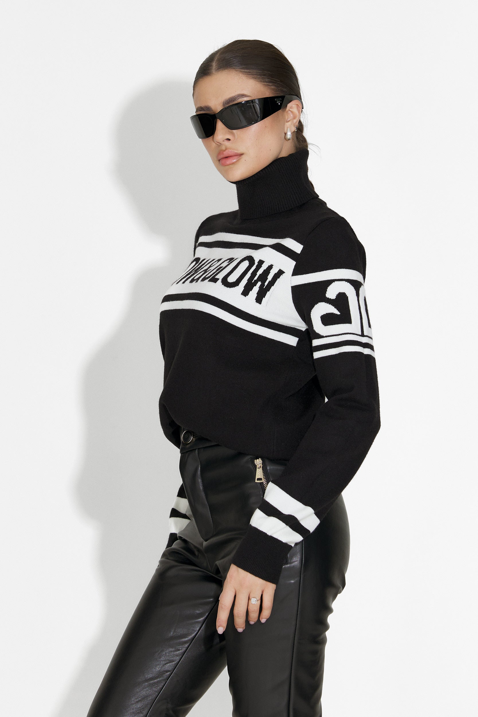 Sweter narciarski damski czarny Clyra Bogas