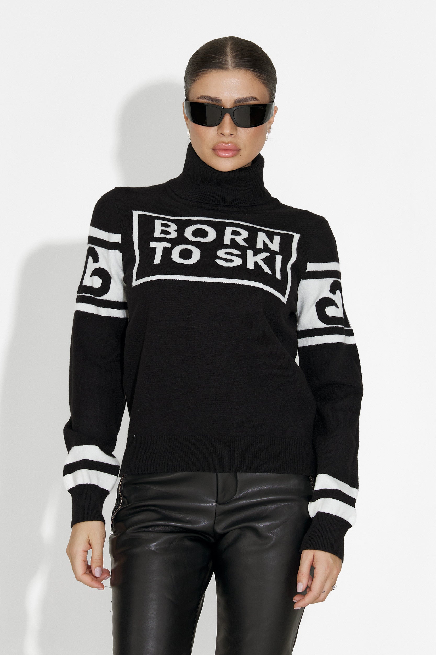 Sweter narciarski damski czarny Delyra Bogas