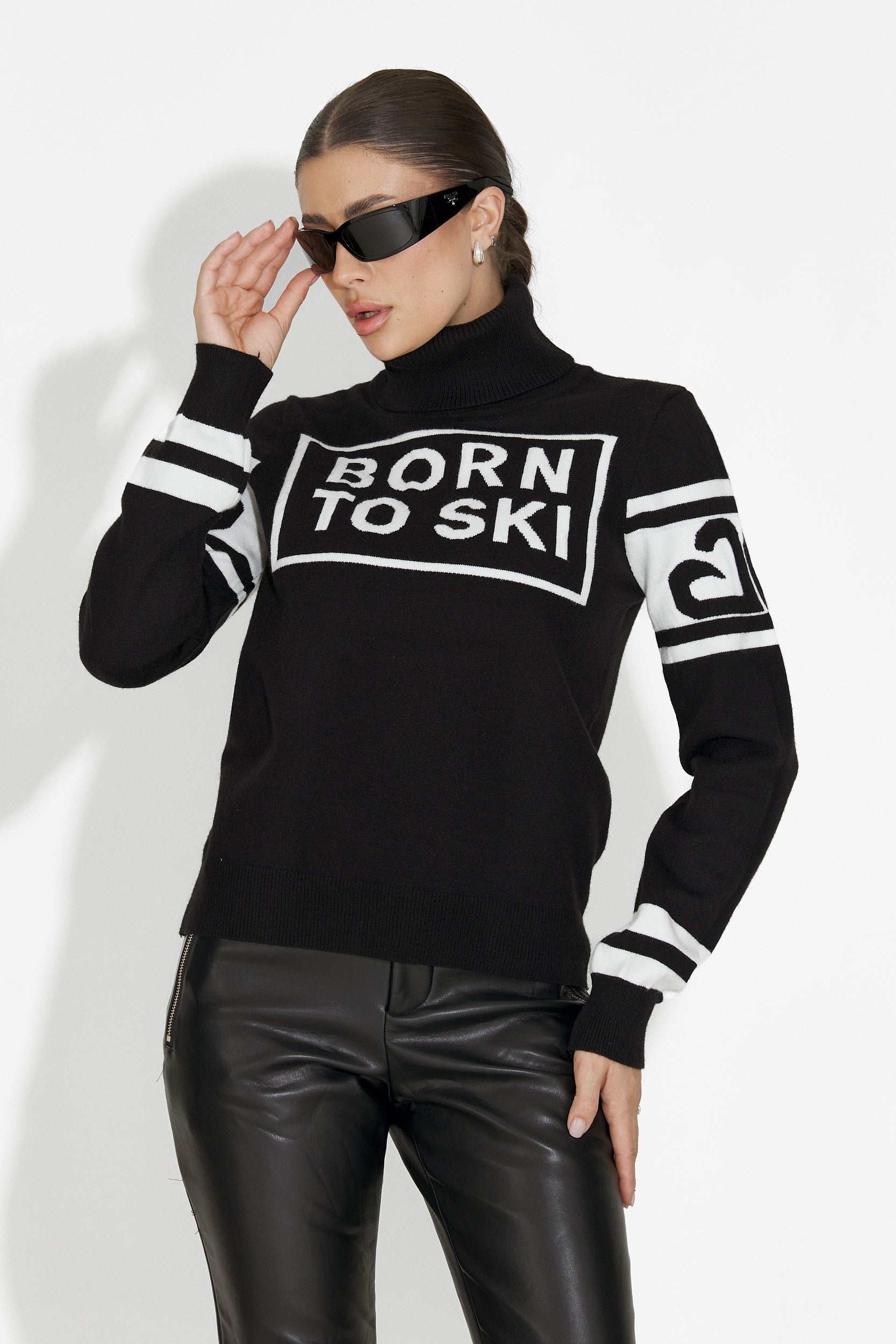 Sweter narciarski damski czarny Delyra Bogas