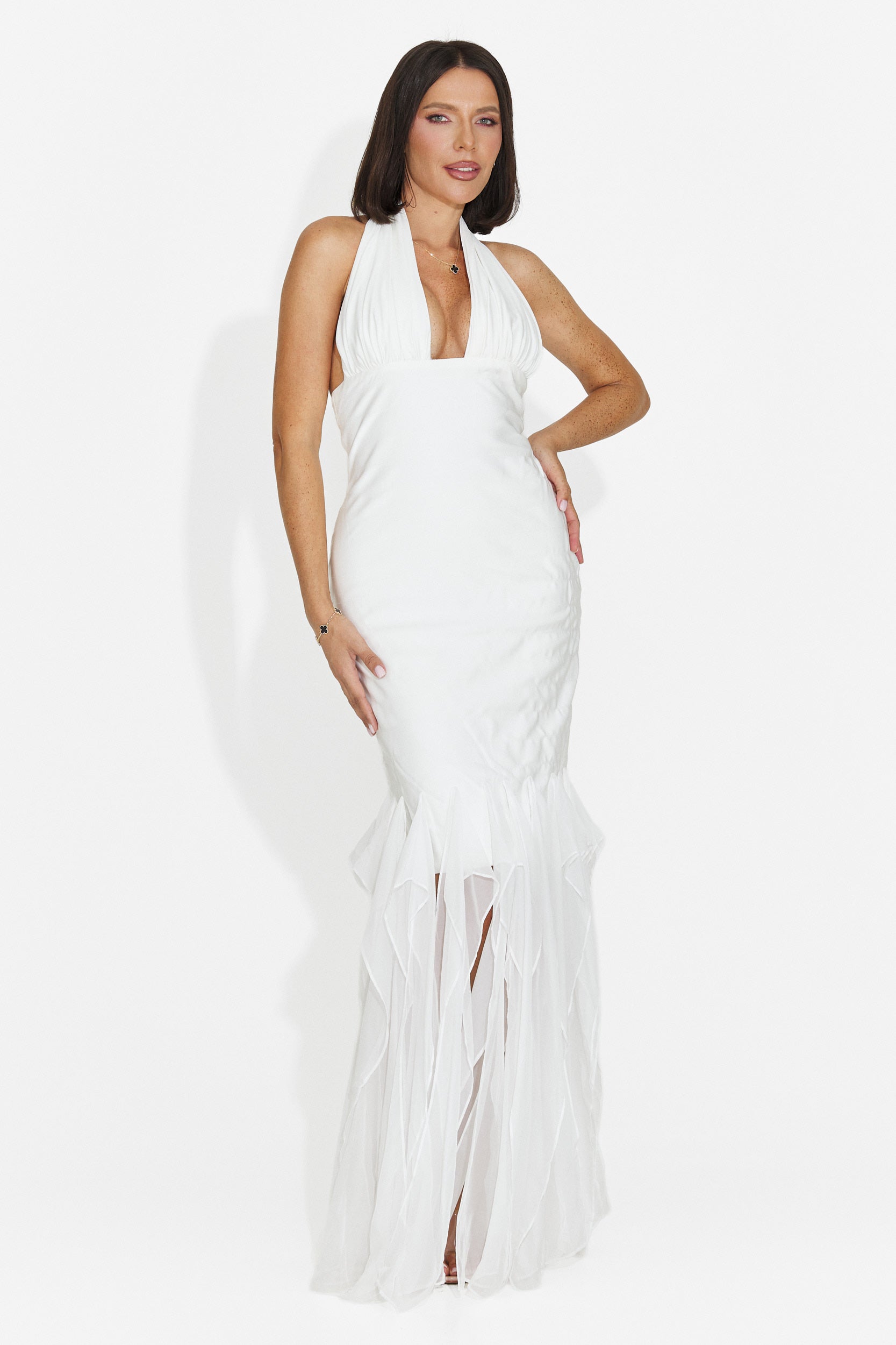 Rochie dama lunga alba Seventy Bogas