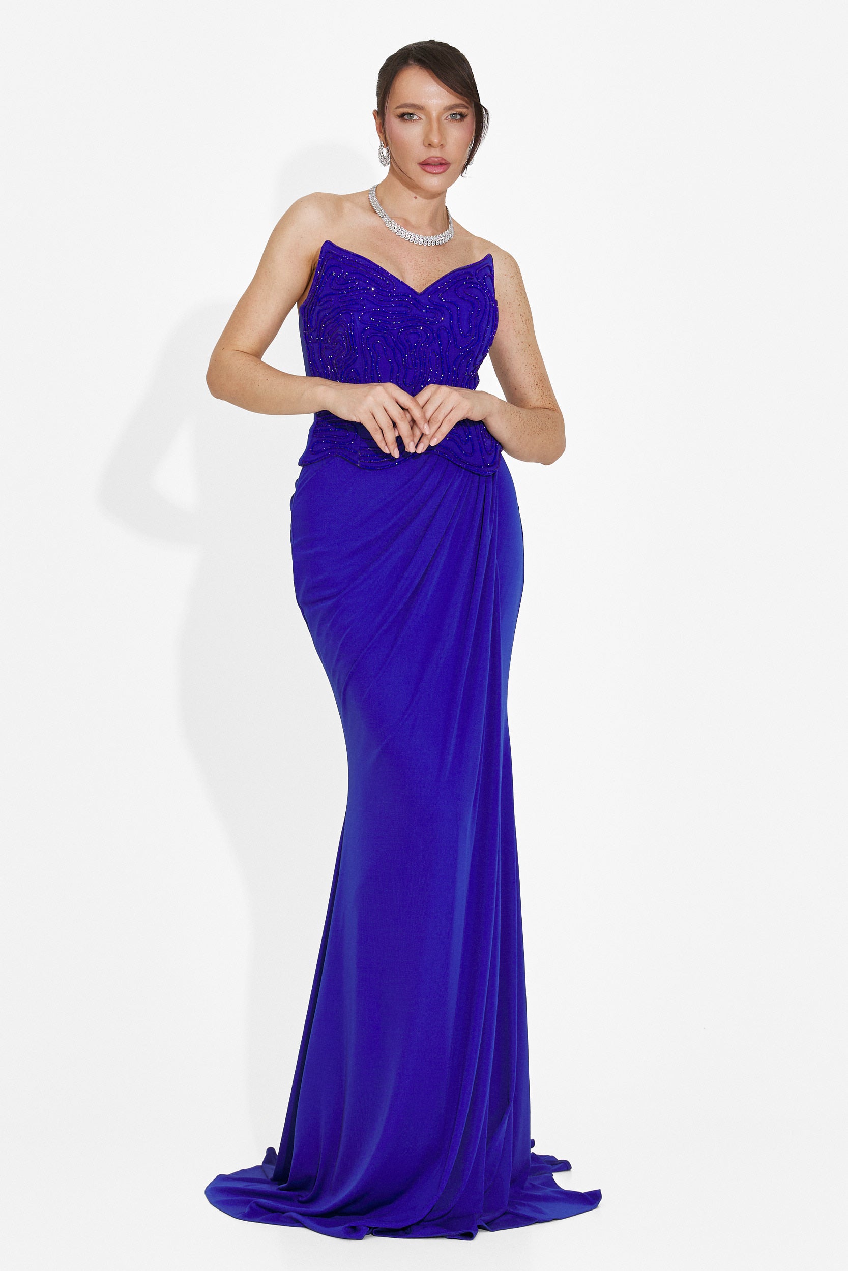 Rochie dama lunga albastra Baty Bogas