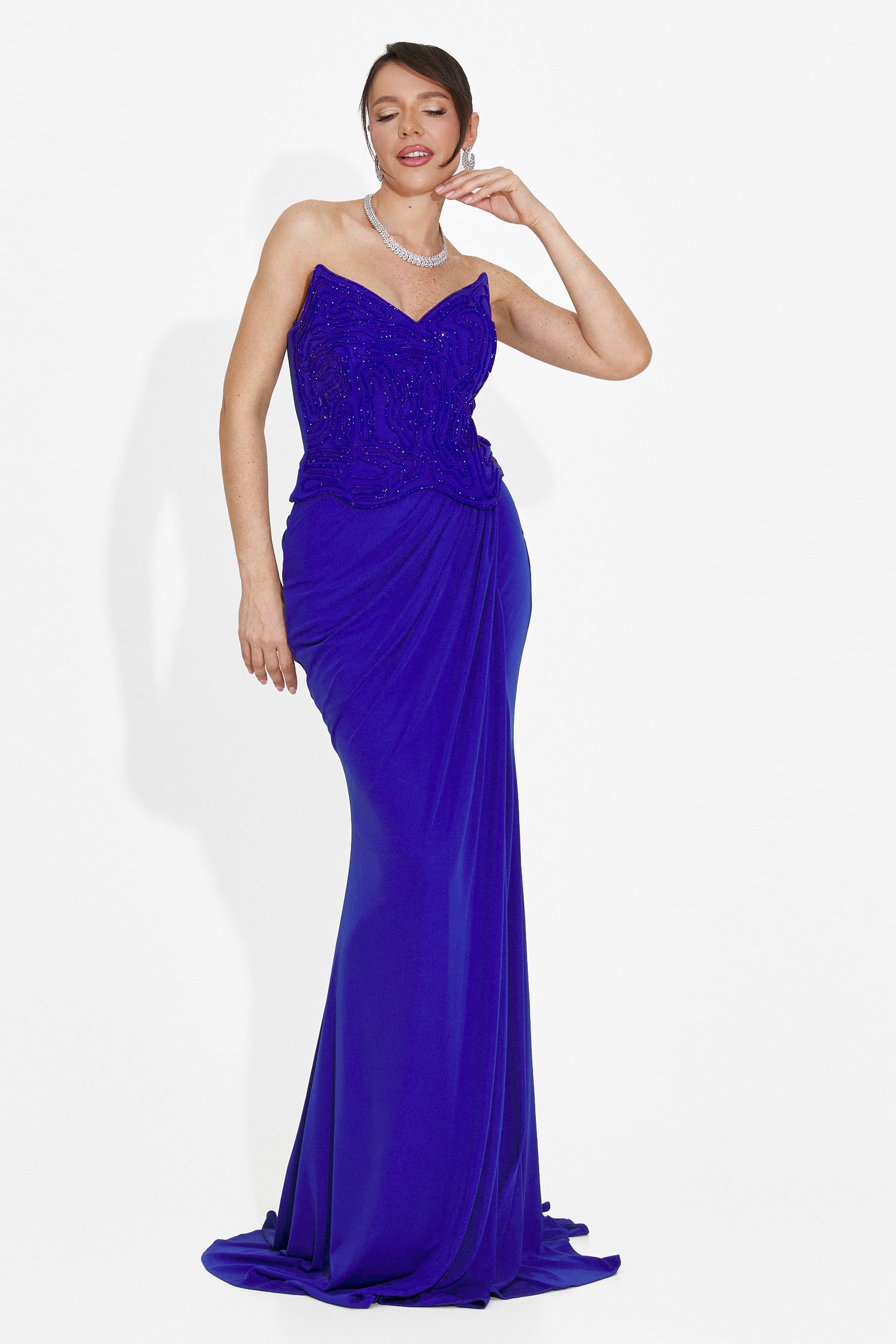 Rochie dama lunga albastra Baty Bogas