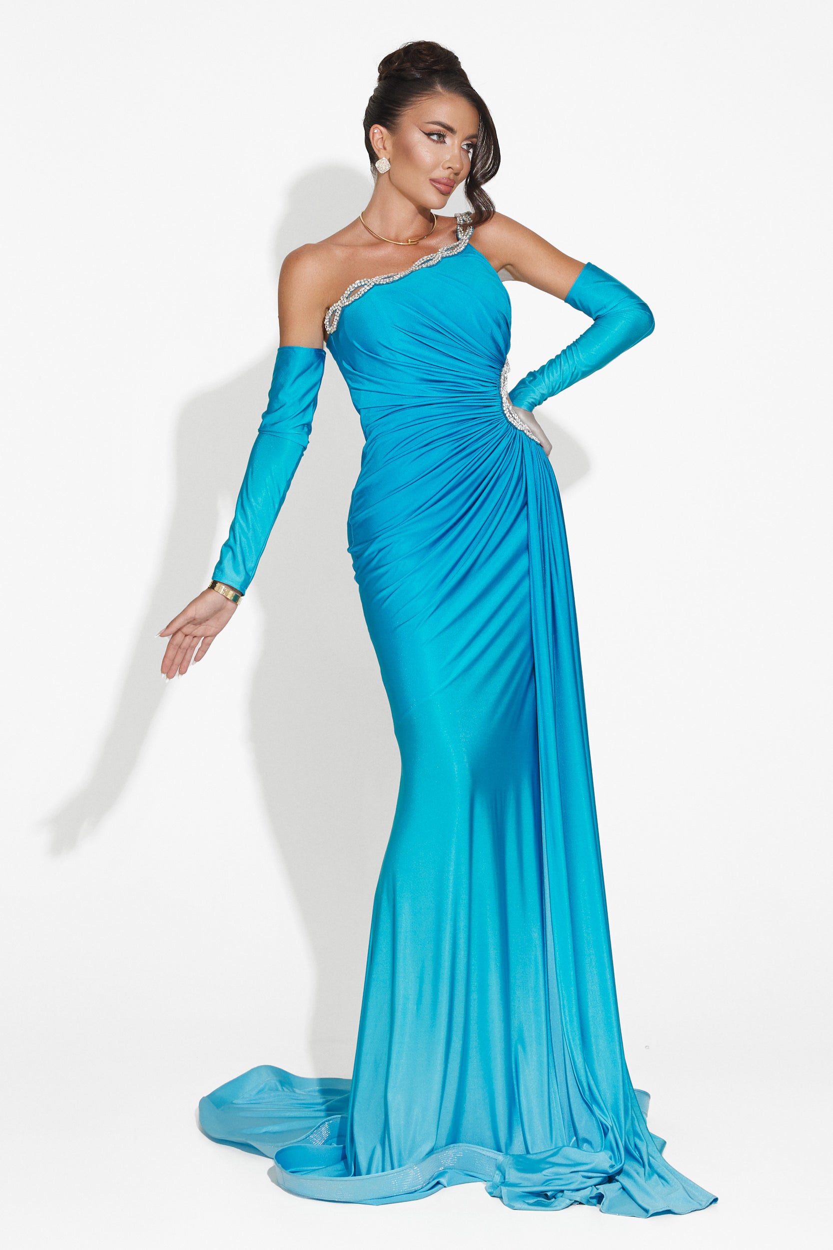 [Resigilat] Blå lång klänning för dam Noelia Bogas