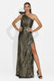 Langes silbernes Damenkleid Rabiela Bogas