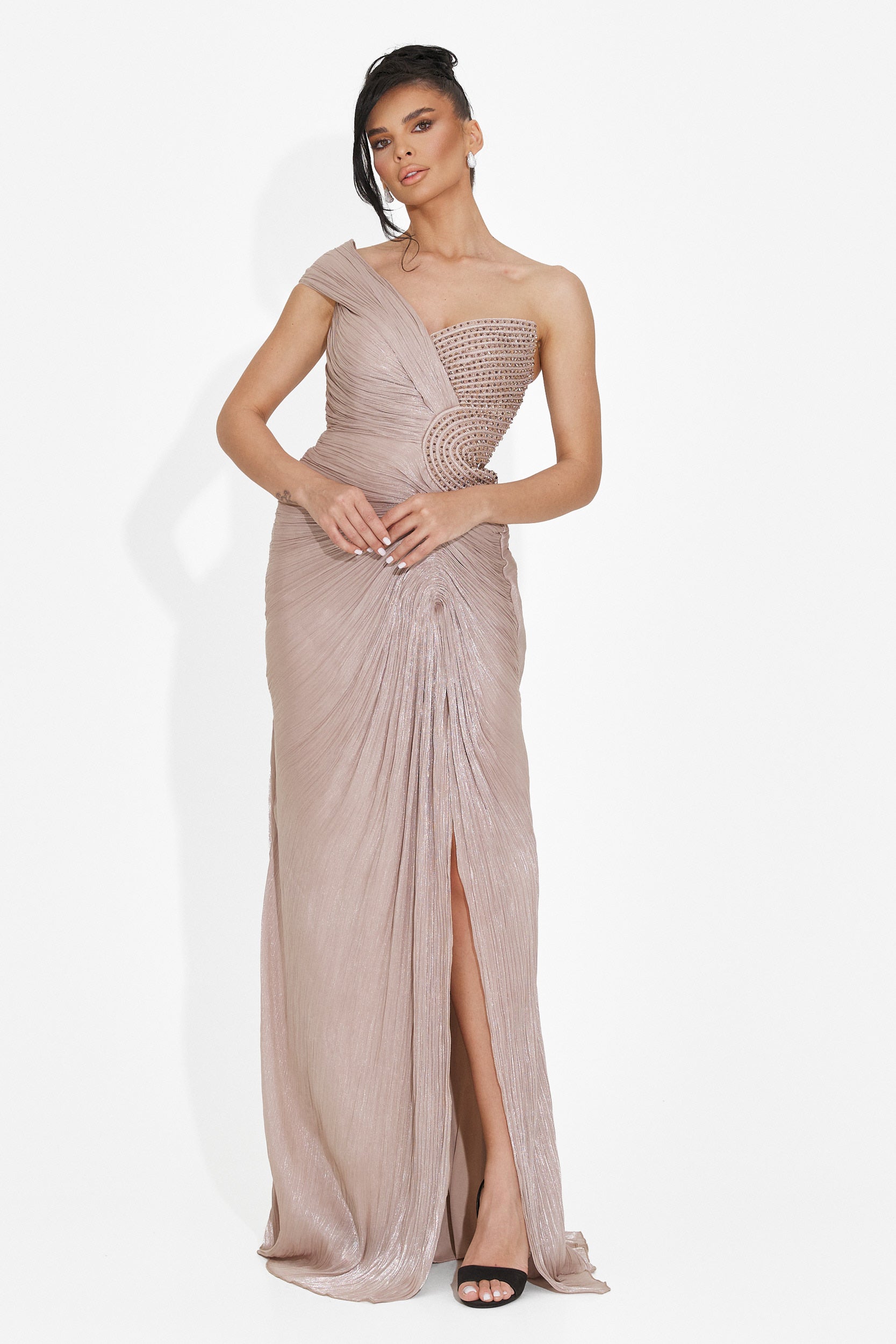 Rochie dama lunga bej Anevia Bogas