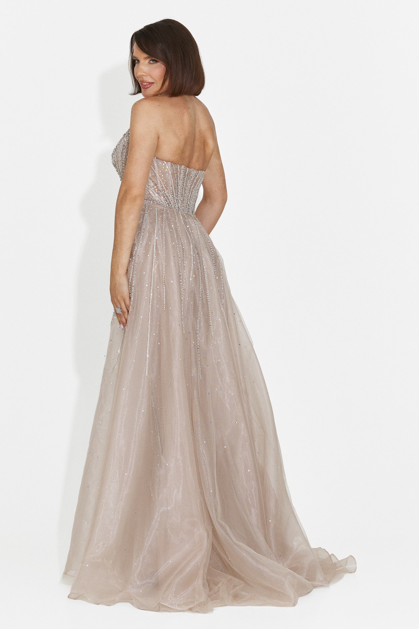 Rochie dama lunga bej Gerda Bogas