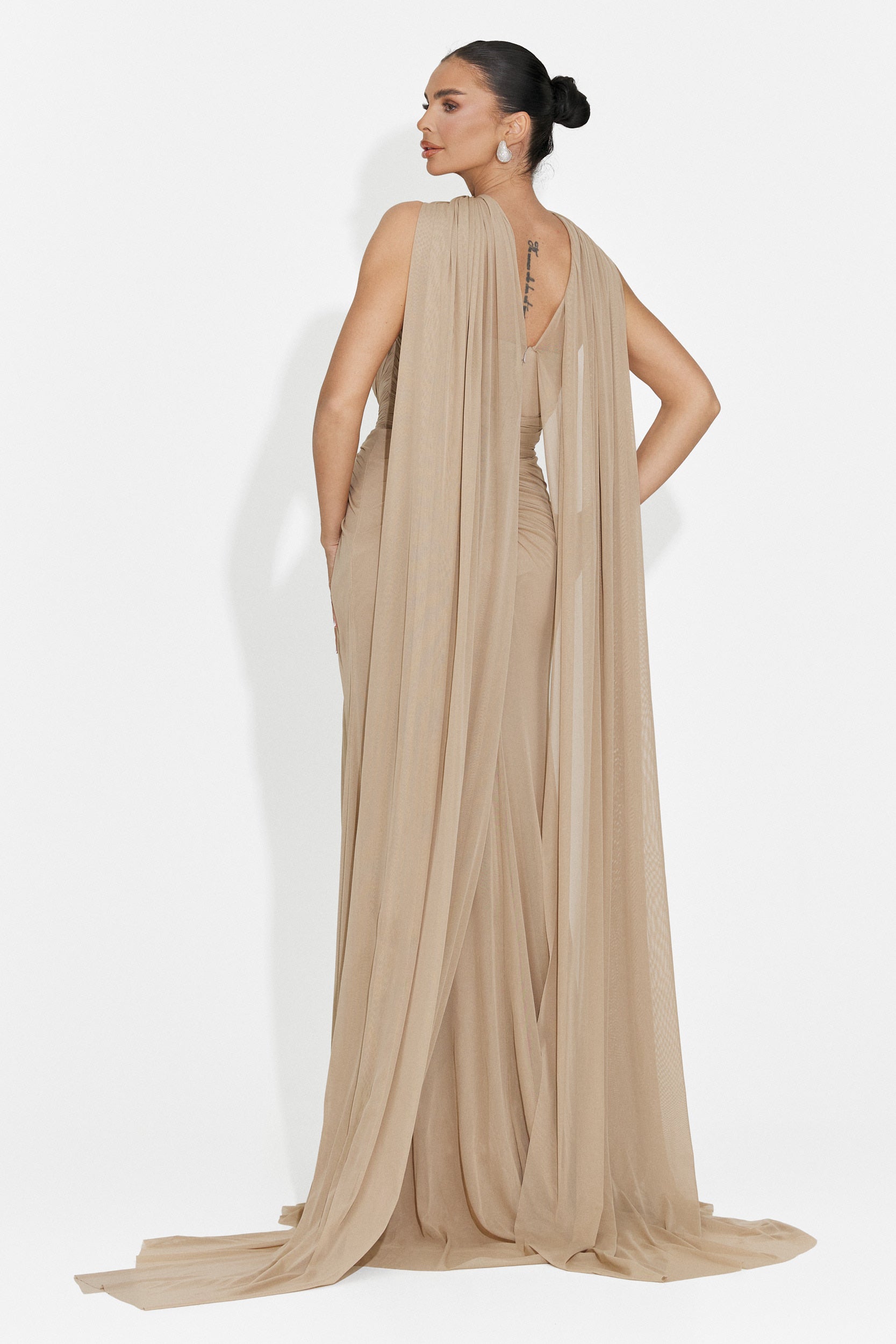 Langes Beiges Kleid für Frauen Lota Bogas