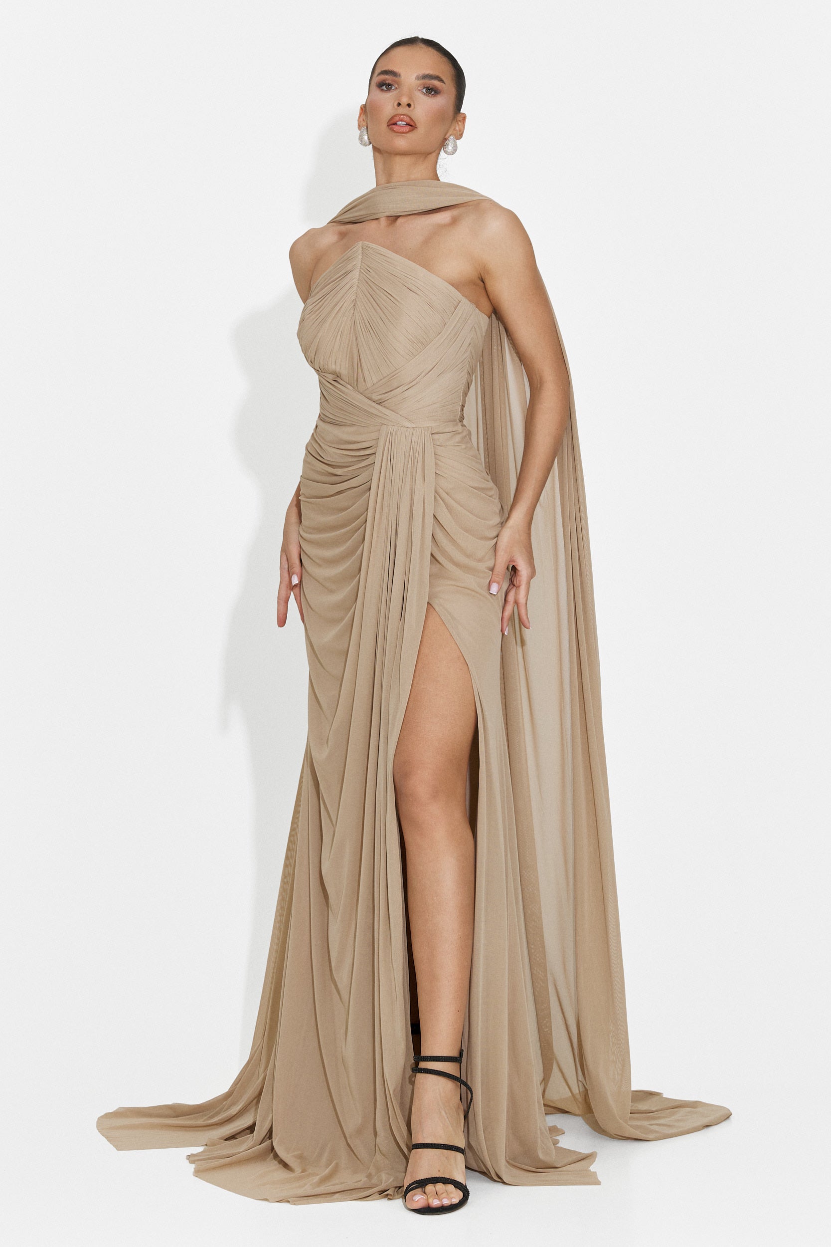 Langes Beiges Kleid für Frauen Lota Bogas