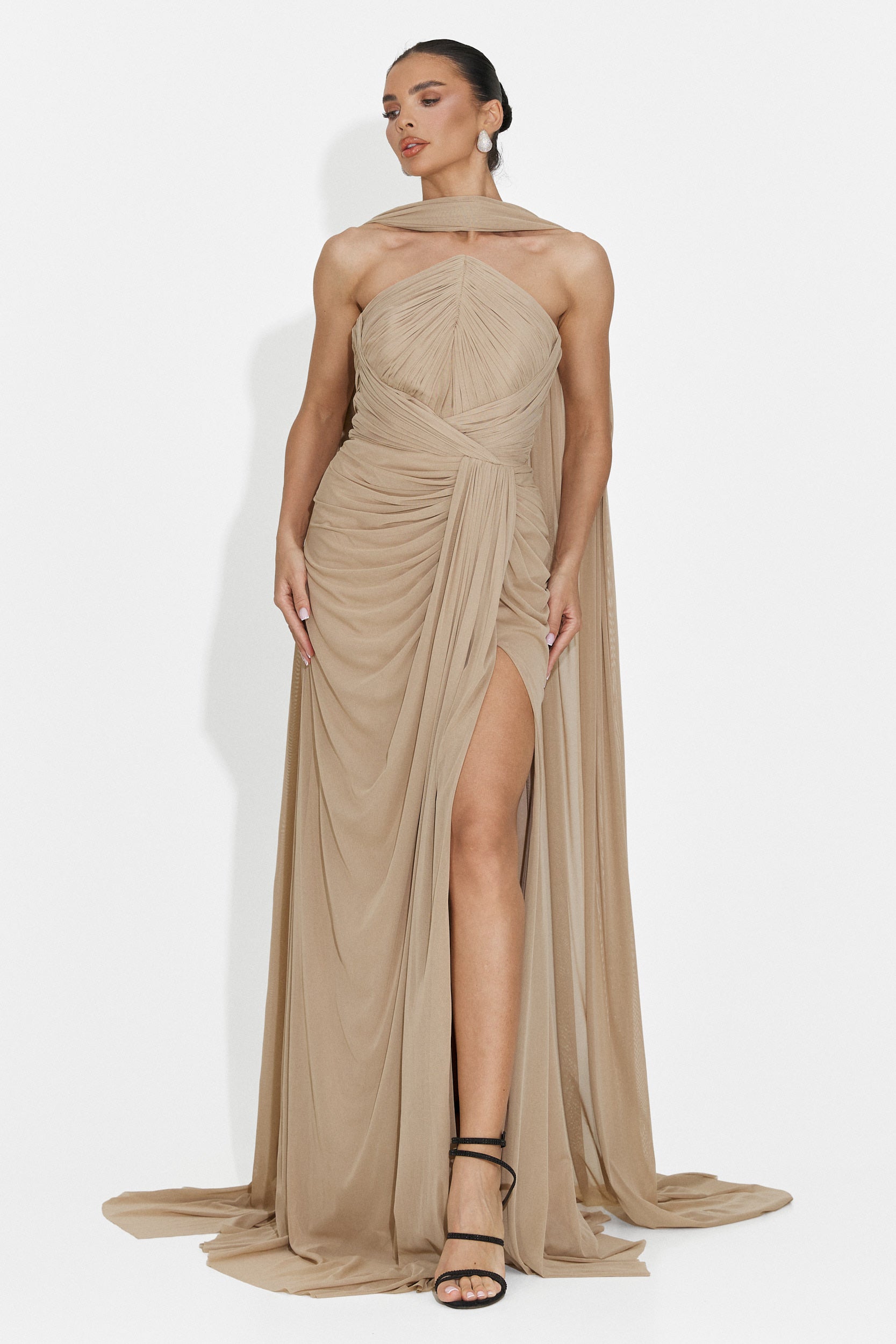 Langes Beiges Kleid für Frauen Lota Bogas