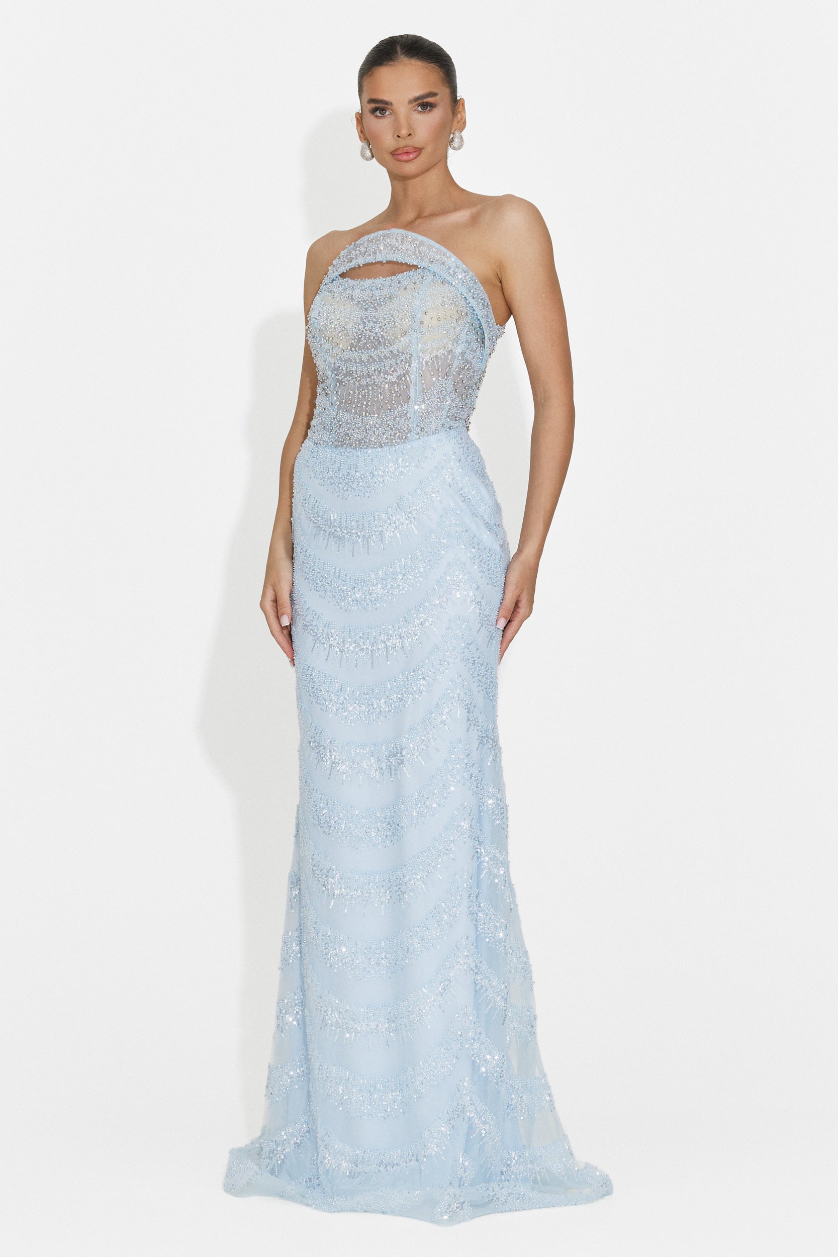 Rochie dama lunga bleu Erna Bogas