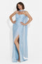 Gretas langes blaues Damenkleid