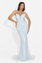Gretchens langes blaues Damenkleid
