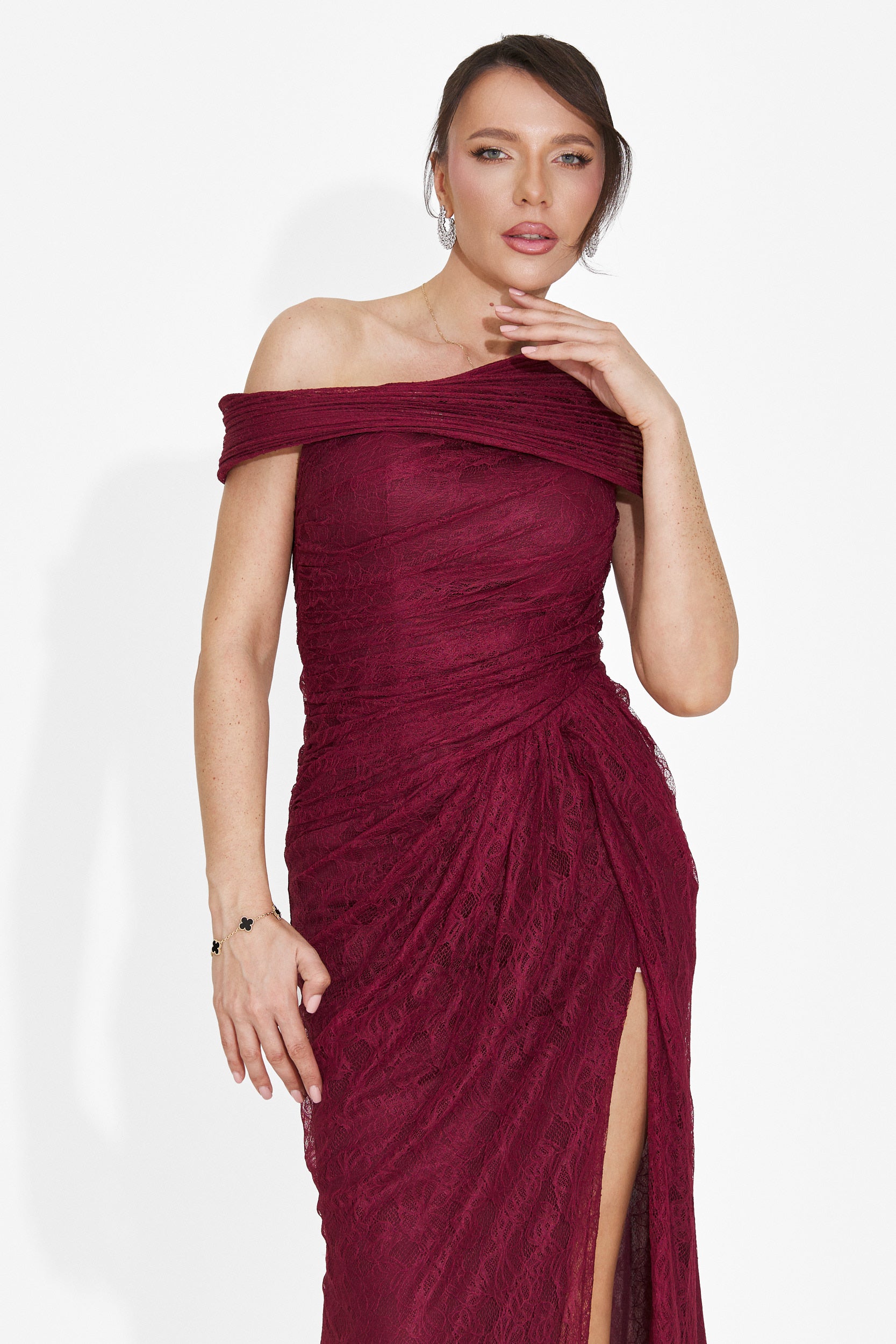 Rochie dama lunga burgundy Alanea Bogas