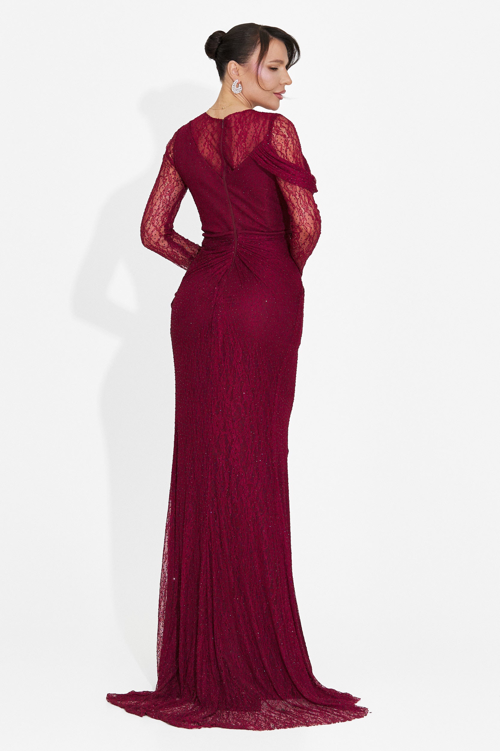 Rochie dama lunga burgundy Herminia Bogas