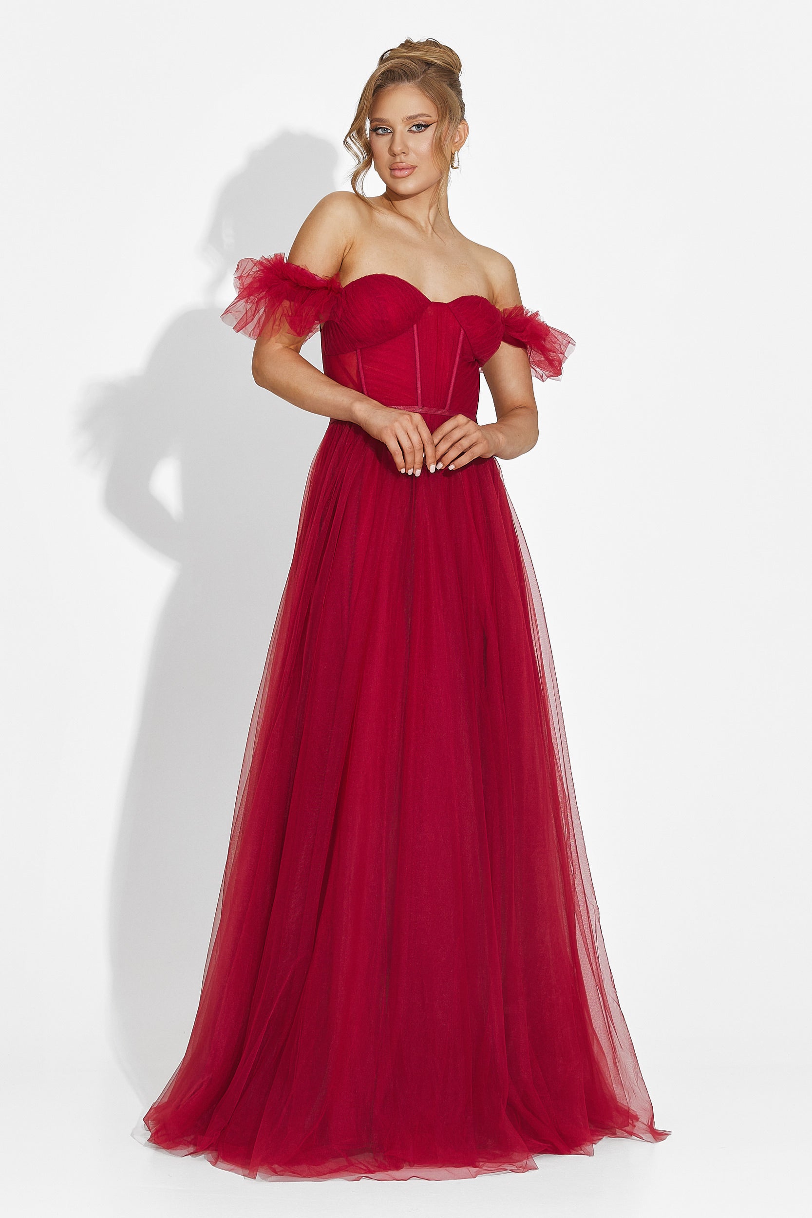 Janiece Bogas Burgunderrotes langes Kleid für Frauen