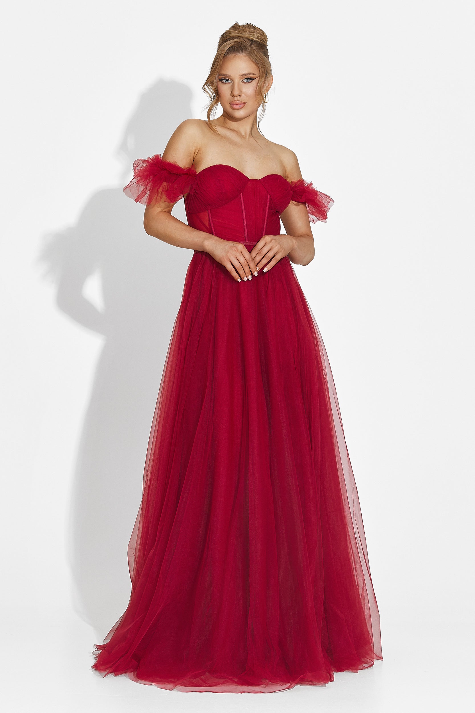 Janiece Bogas Burgunderrotes langes Kleid für Frauen