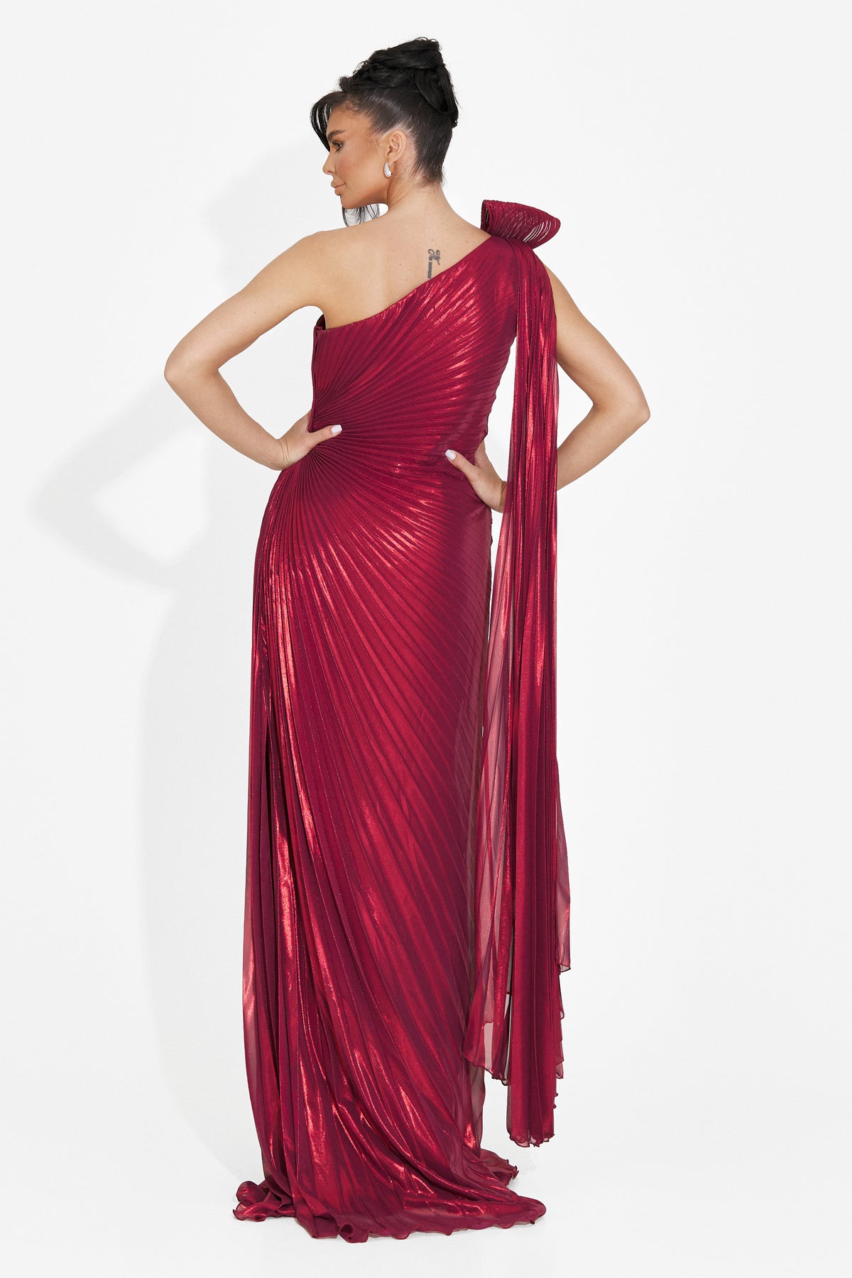 Long burgundy women's dress Rabiela Bogas, image 2 of 7