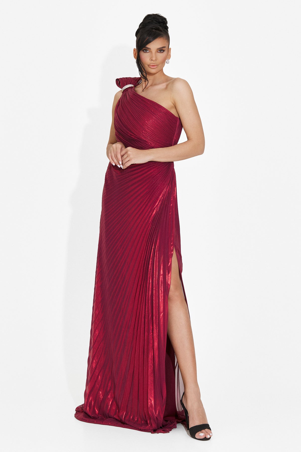 Long burgundy women's dress Rabiela Bogas, image 1 of 7
