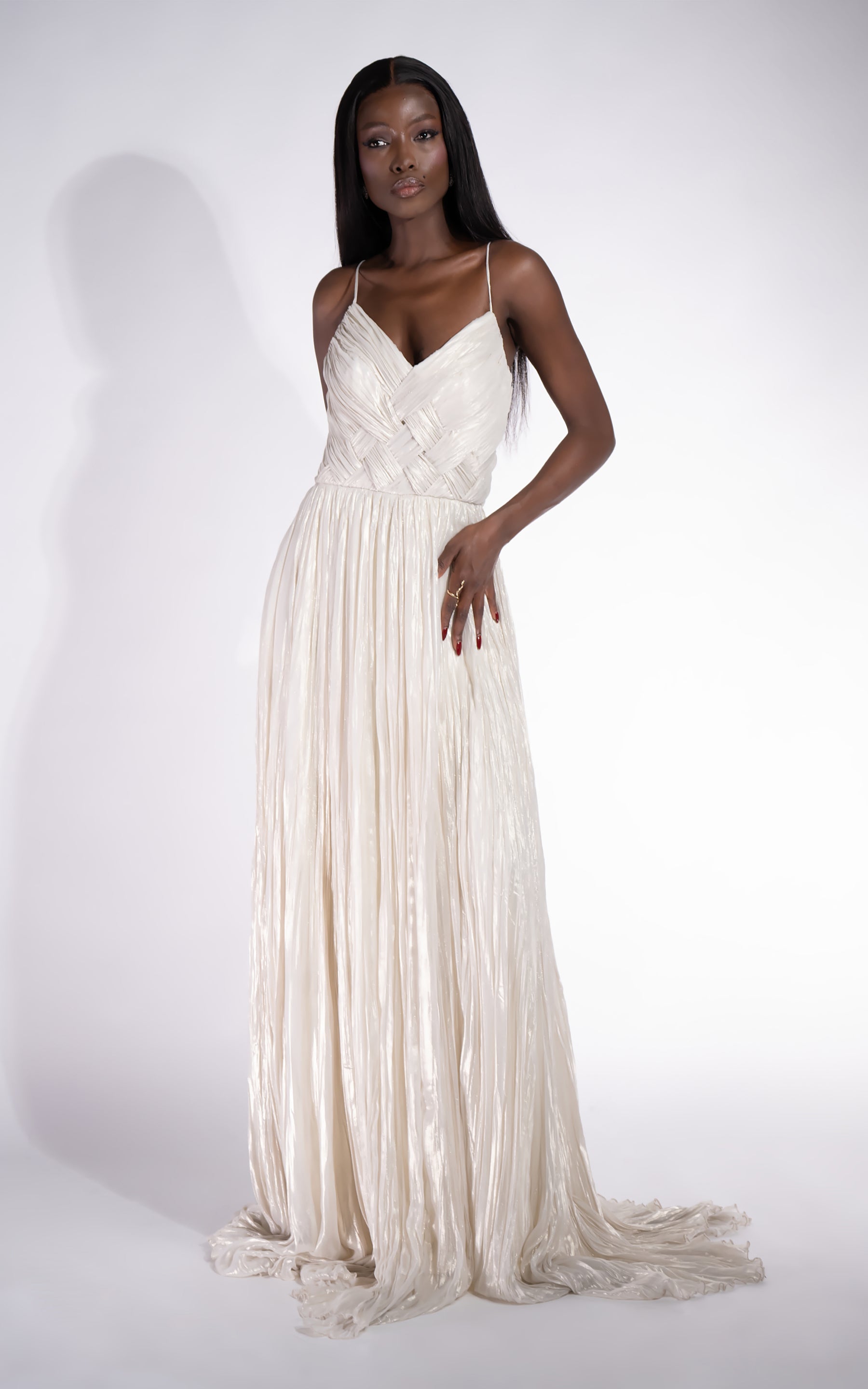 Abito lungo da donna color crema Edyna Bogas