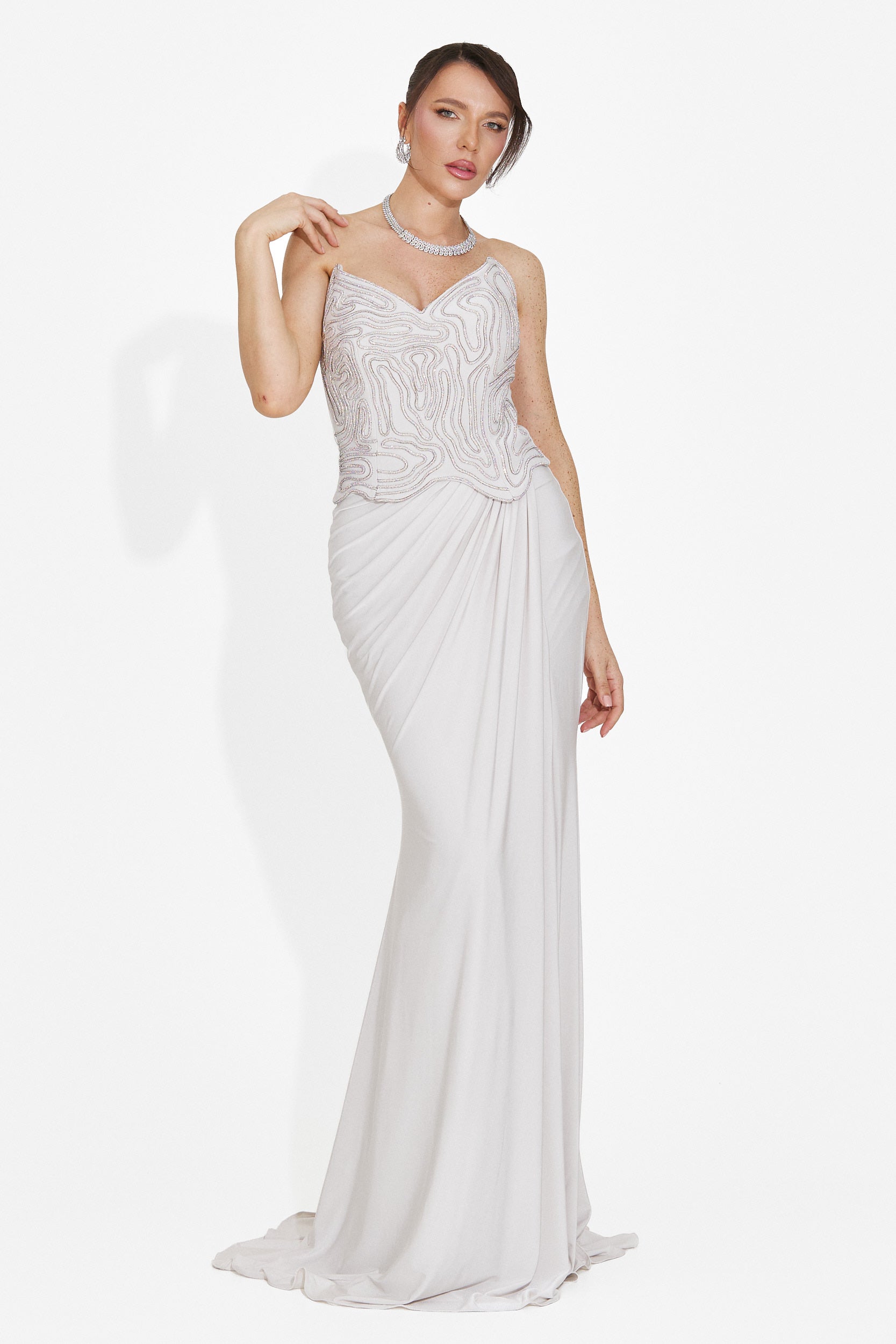 Rochie dama lunga gri Baty Bogas