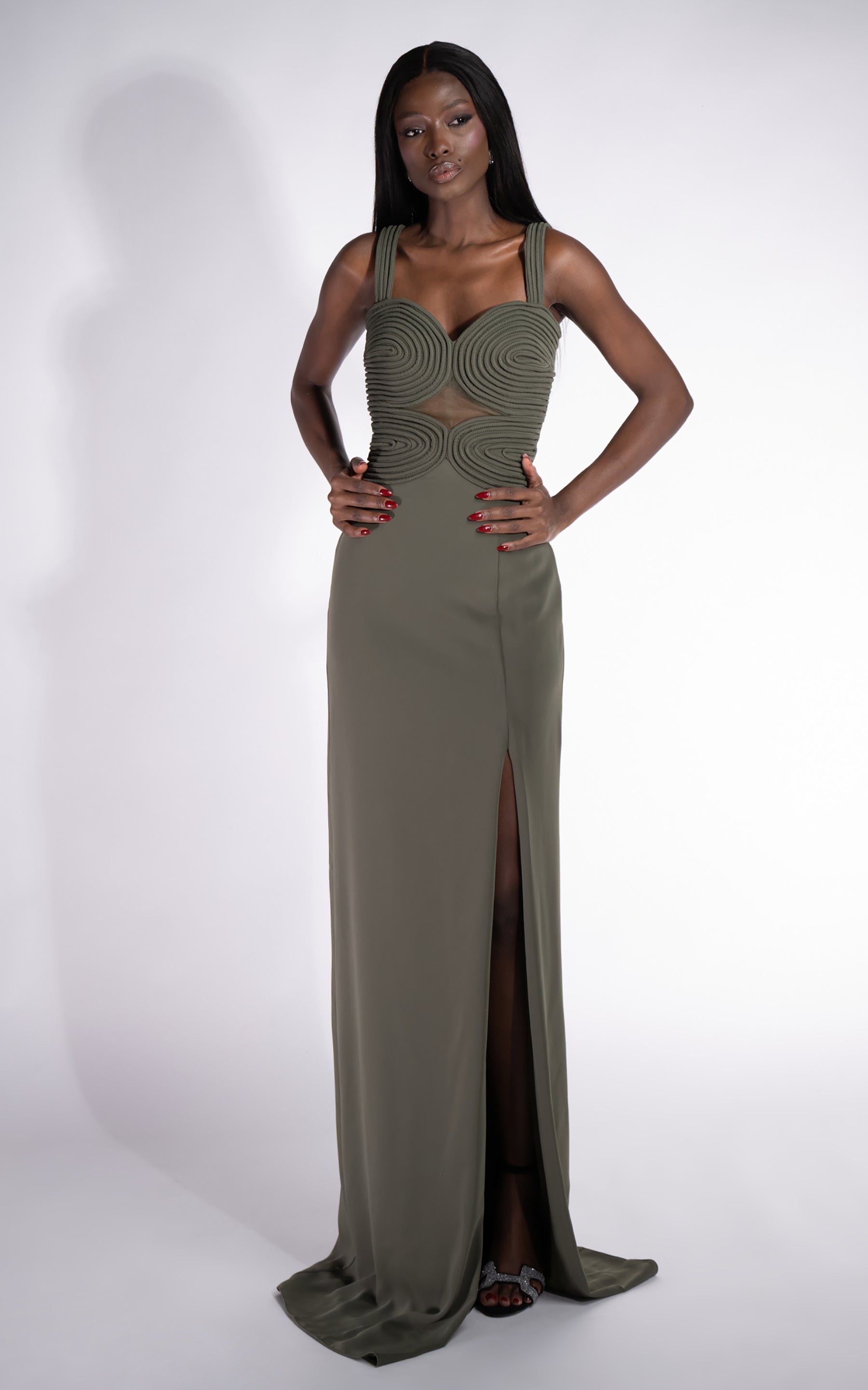 Długa sukienka damska kaki Ingryd Bogas