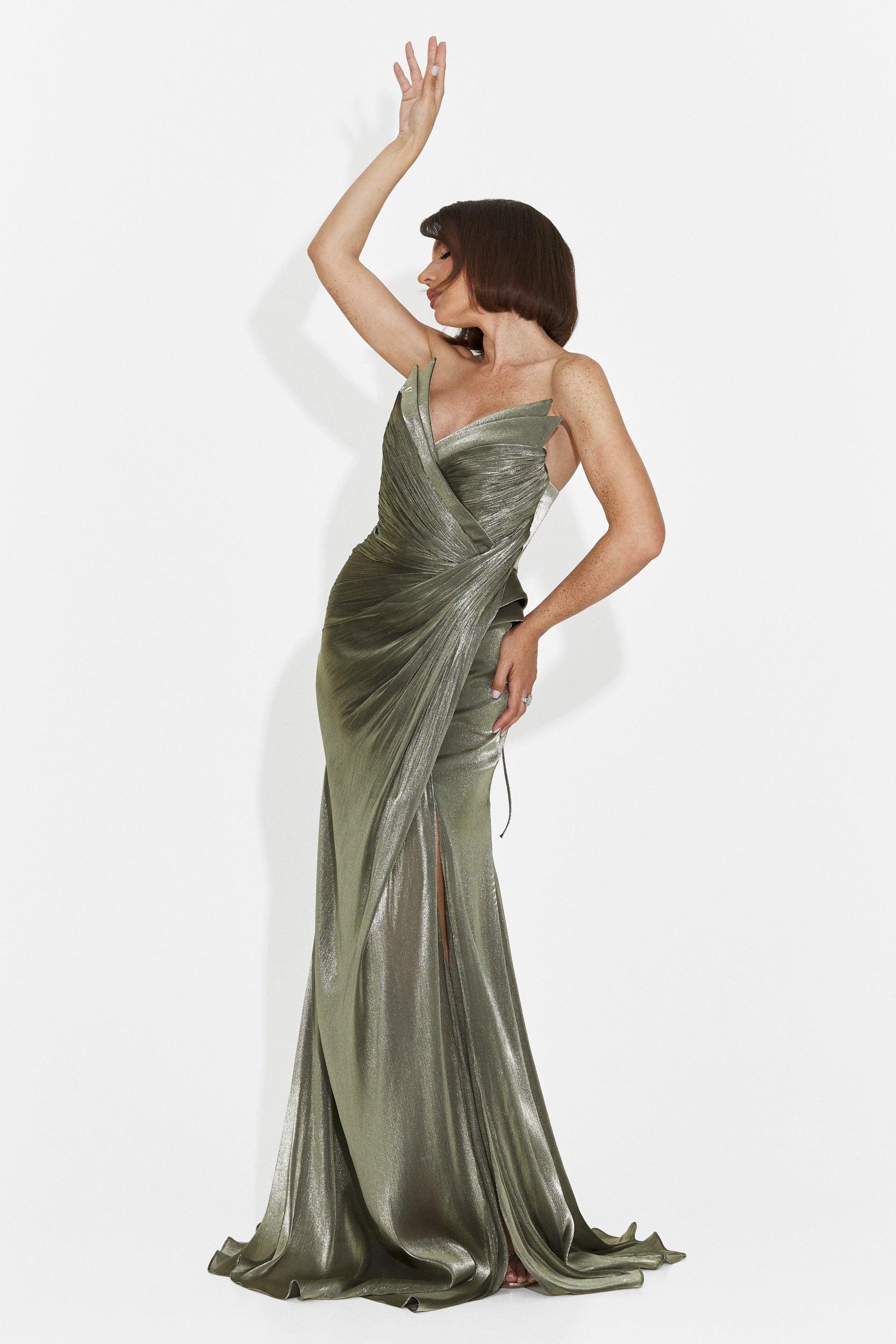Tilda Bogas langes Khaki Damenkleid