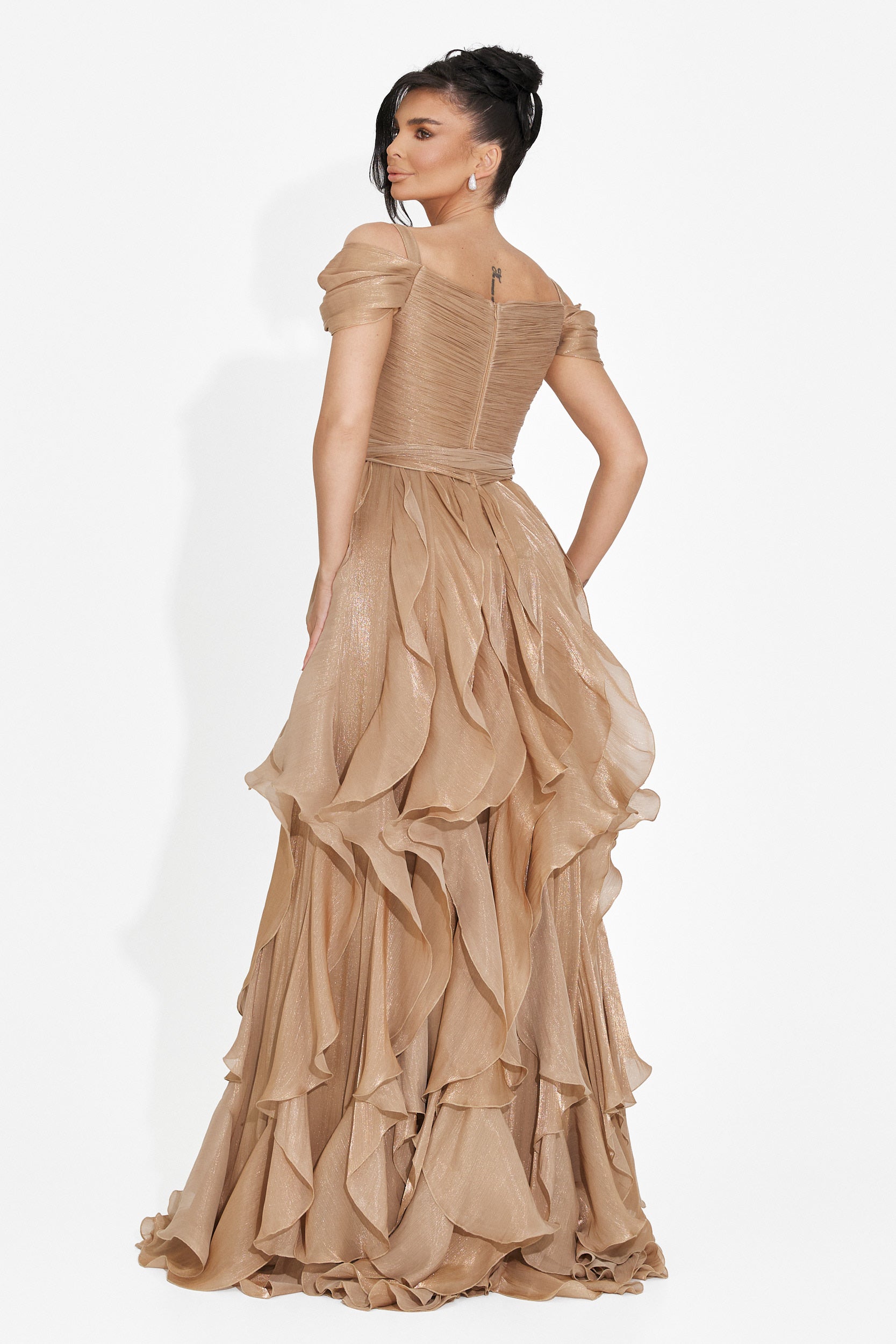 Rochie dama lunga maro Sandrina Bogas