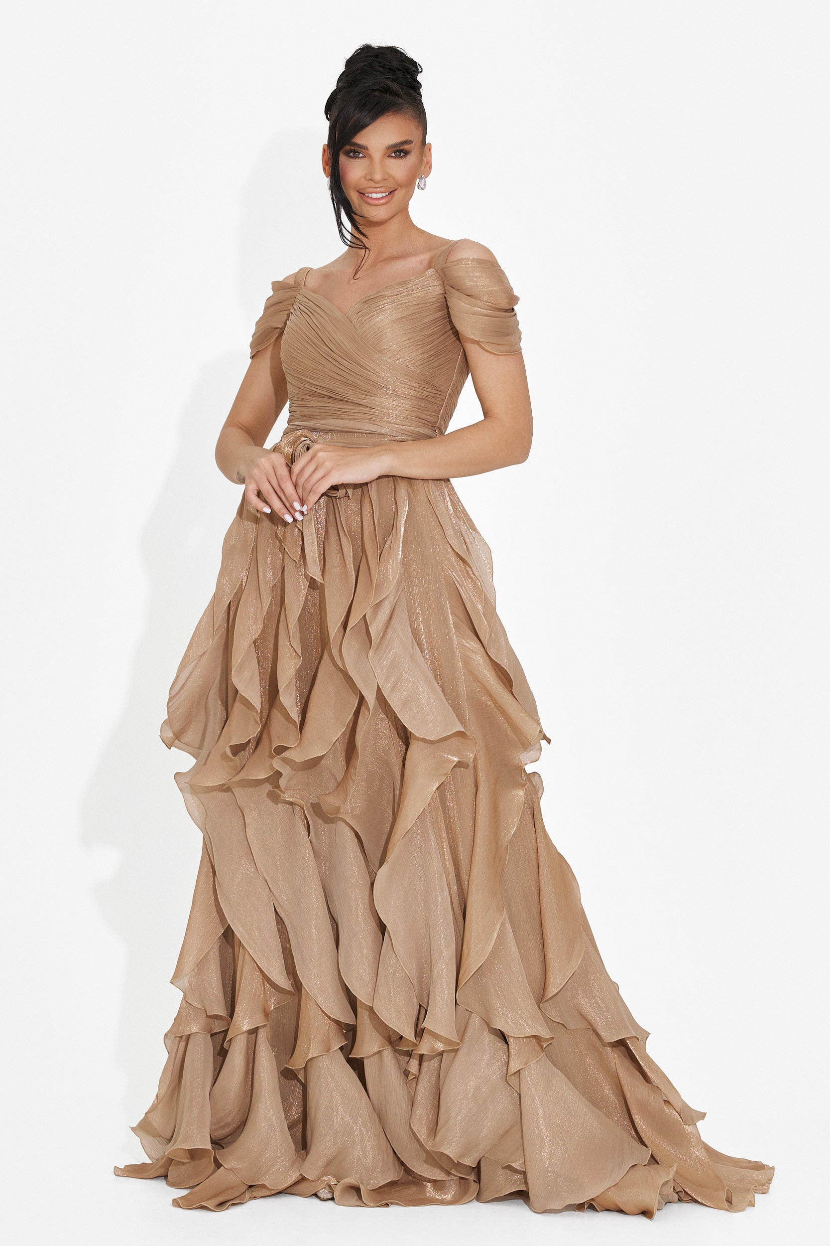 Rochie dama lunga maro Sandrina Bogas