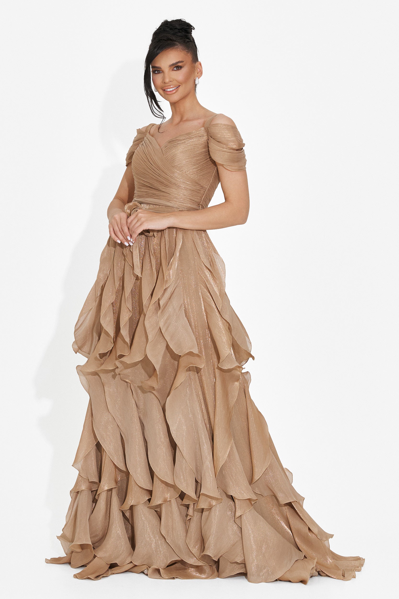 Rochie dama lunga maro Sandrina Bogas