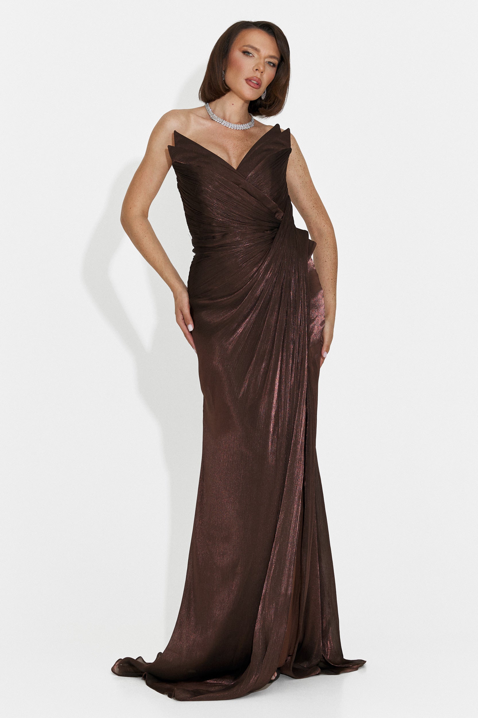 Tildas langes braunes Kleid für Frauen