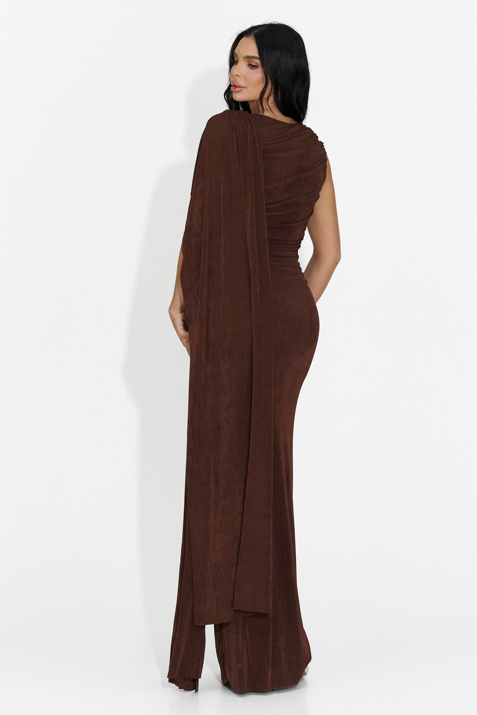 Rochie dama lunga maro Ursila Bogas