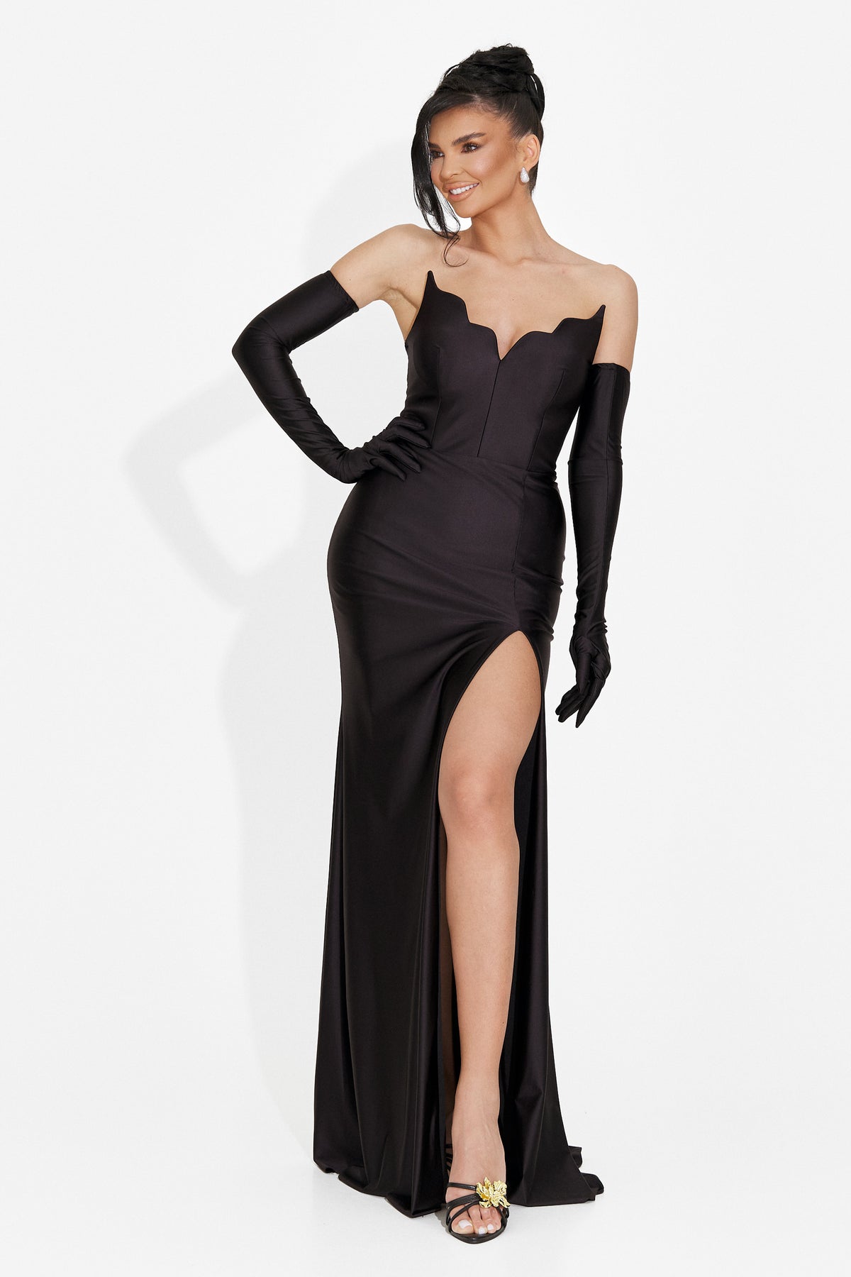 Long black women's dress Aleksa Bogas, image 7 of 10