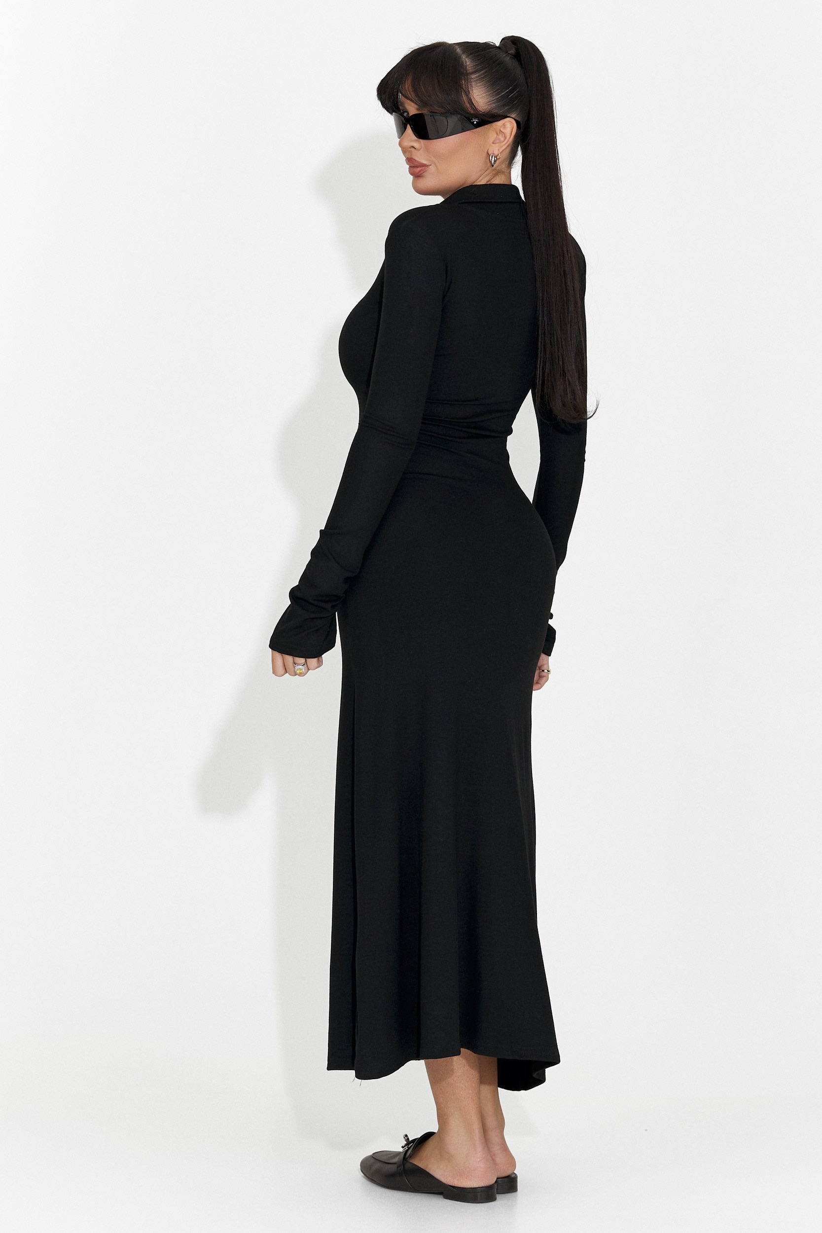 Robe longue noire pour femme Amberlin Bogas